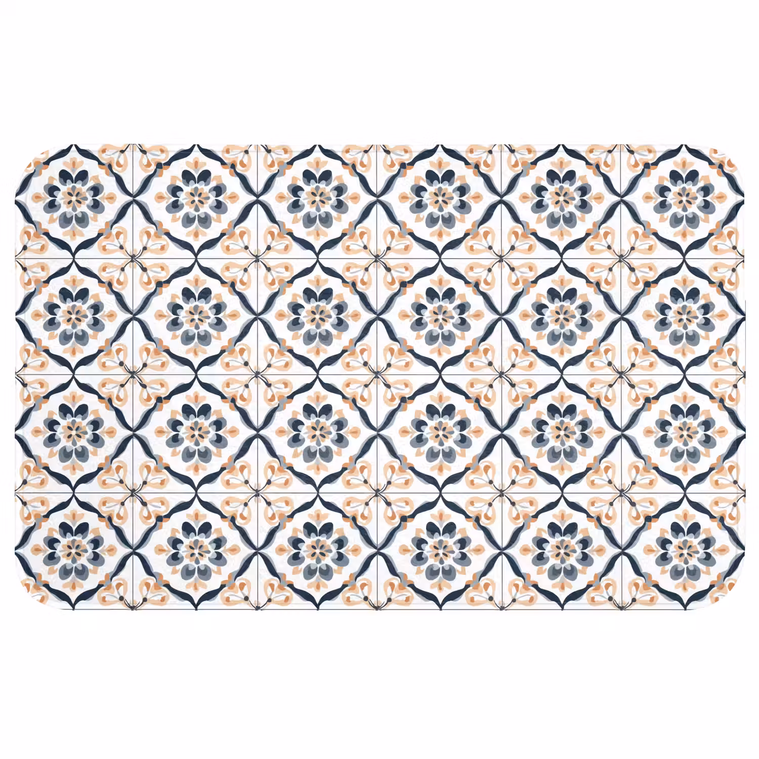 Bladvorm - Patroon - Kleurrijk WCmat middel 1009 -3d