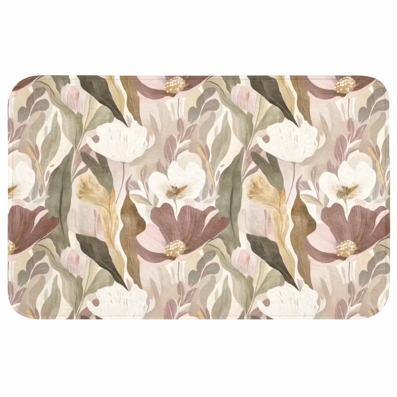 Bloemen - Aquarel - Kleurrijk WCmat middel 1009 -3d