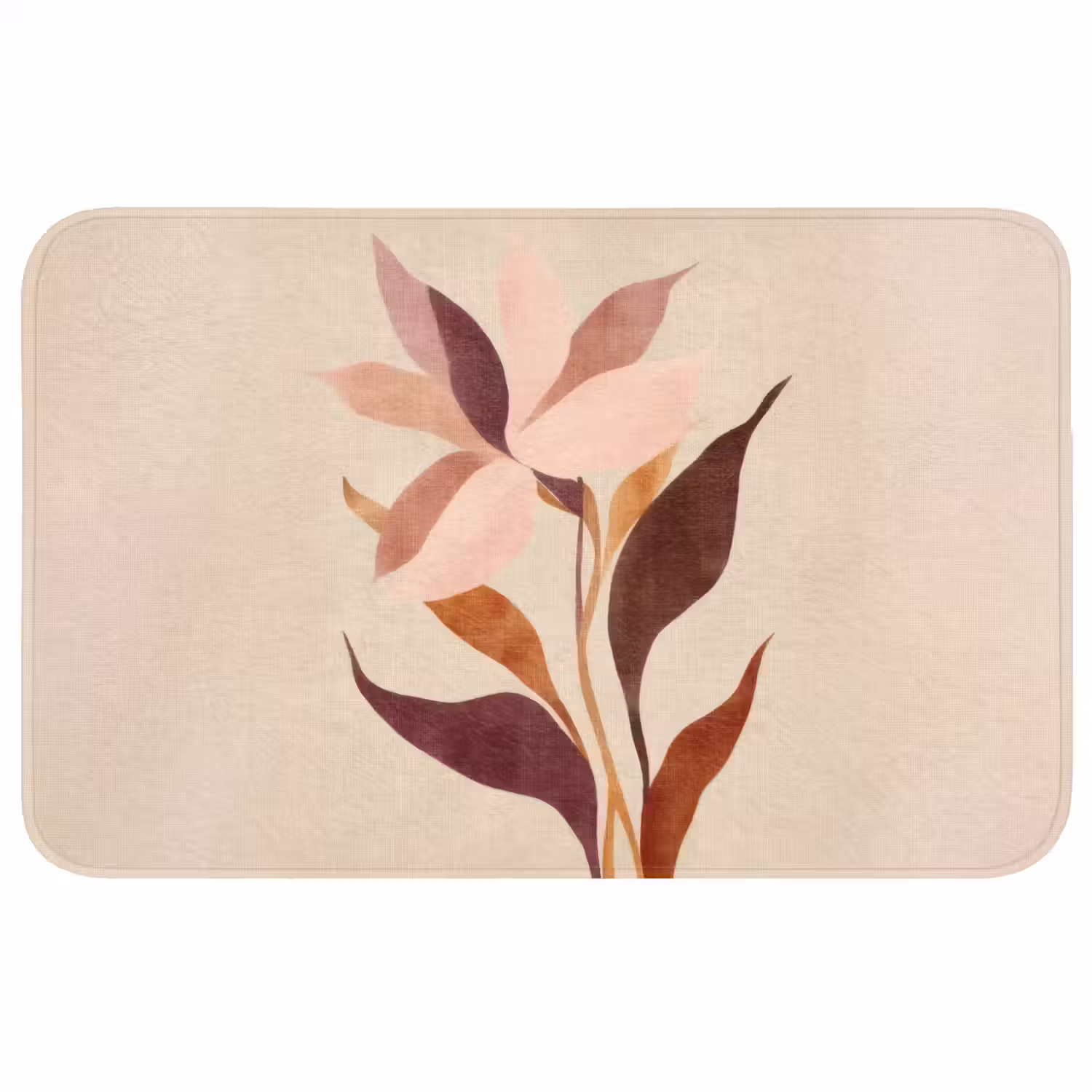 Bloemen - Blaadjes - Minimalistisch - Roze WCmat middel -3d