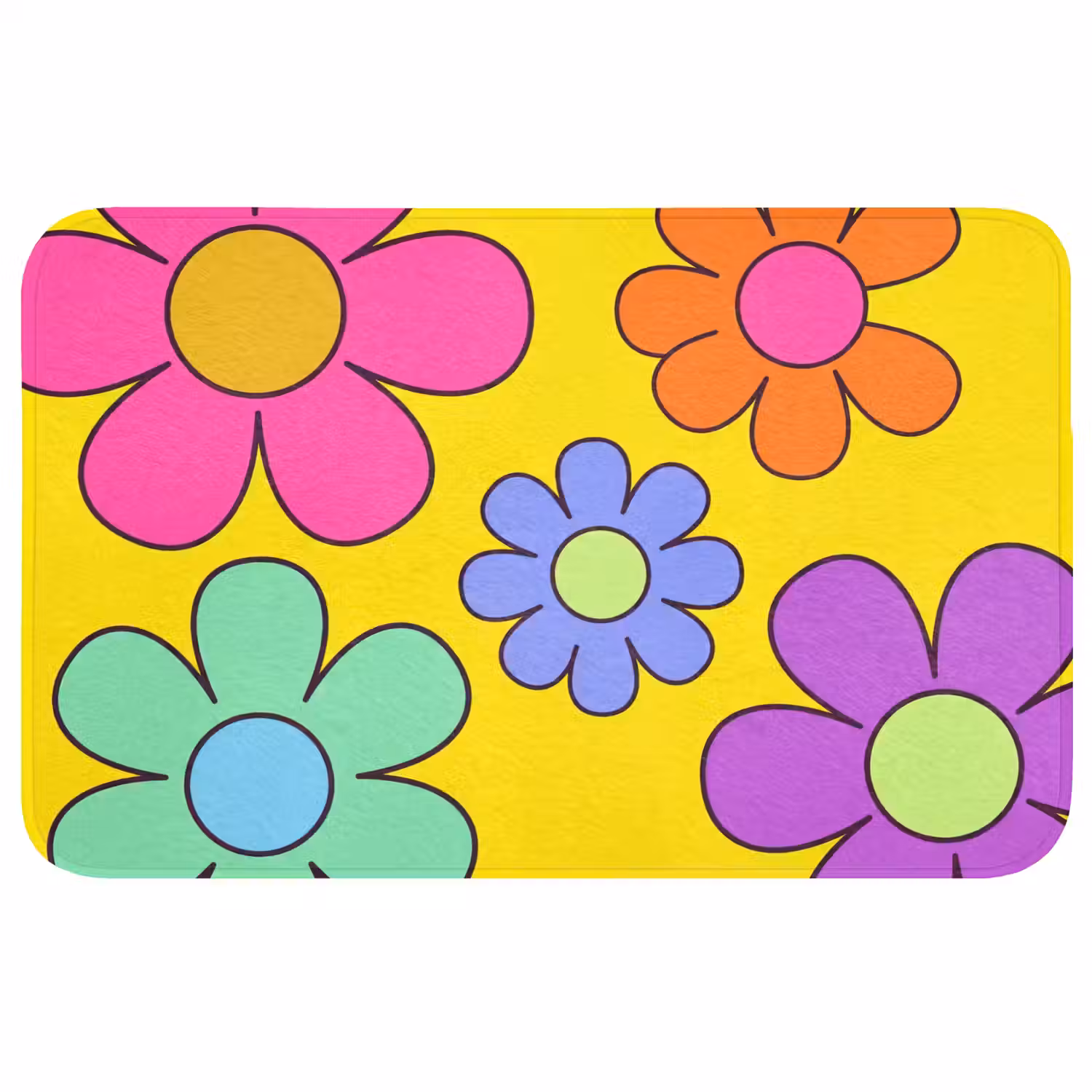 Bloemen - Illustratie - Kleurrijk WCmat middel -3d