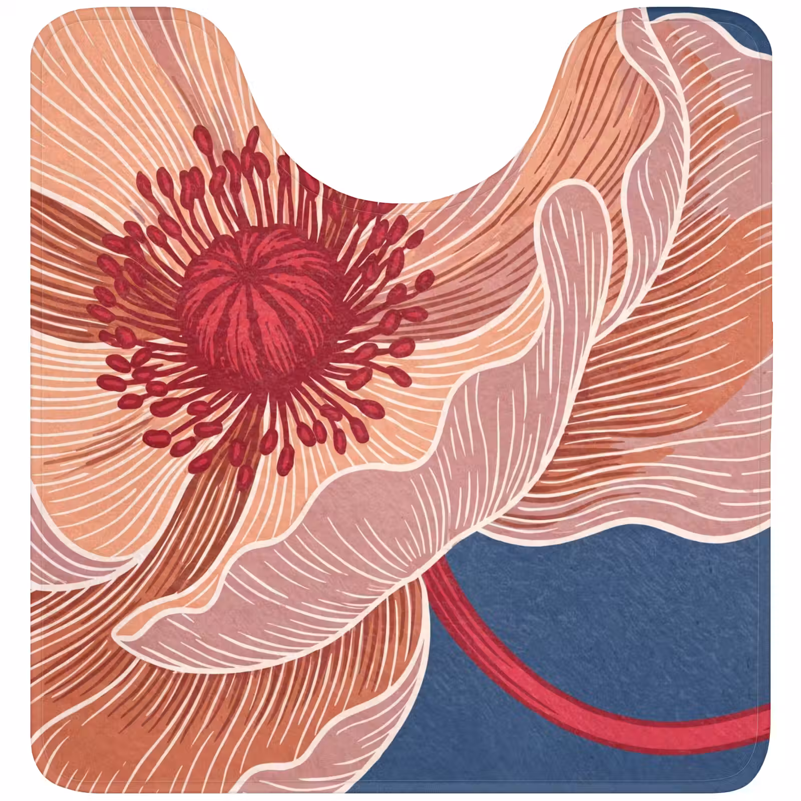WC Vorleger - Blumen – Modern – Abstrakt - Bloemen - Modern - Abstract WCmat U-uitsnede middel