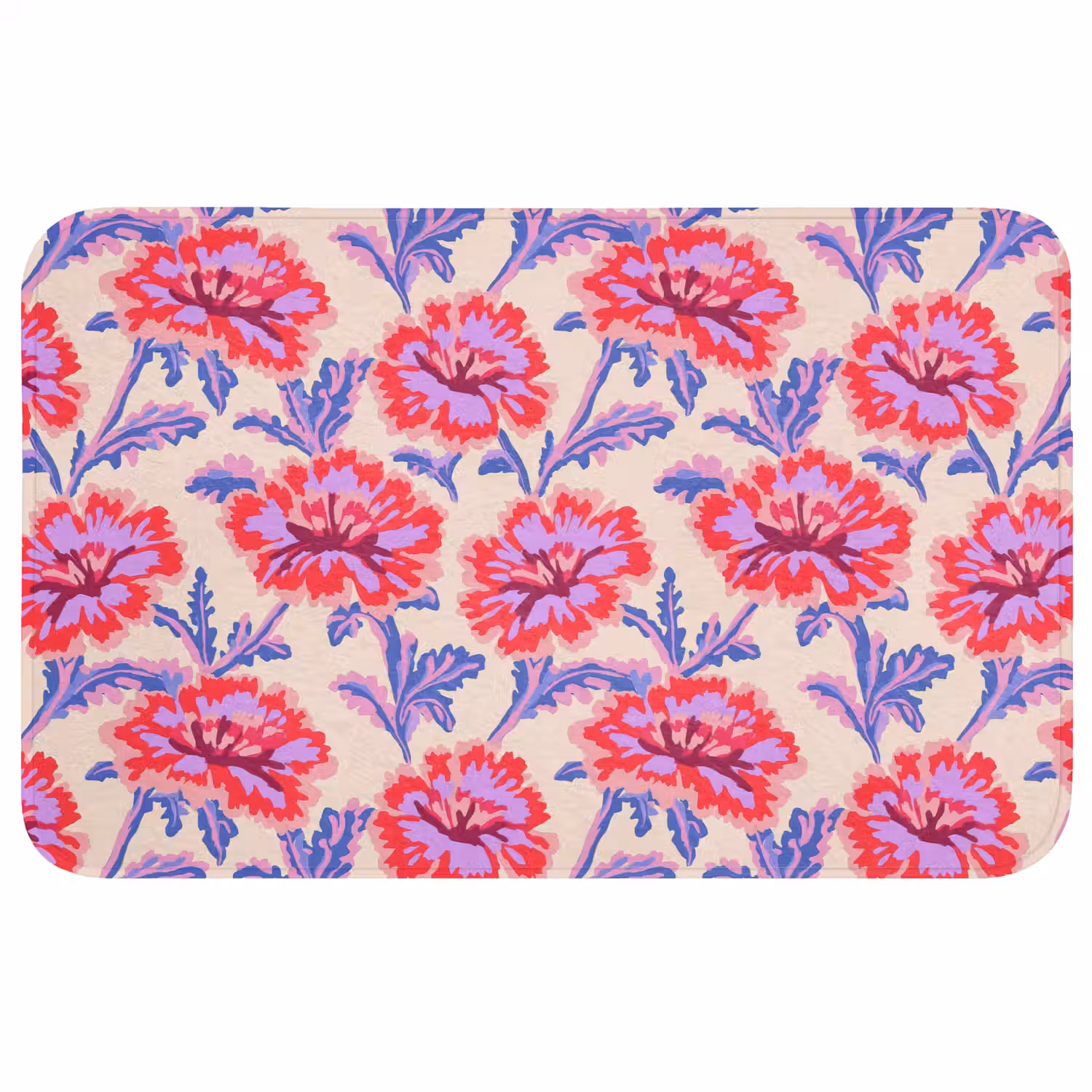 Bloemen - Patroon - Meerkleurig WCmat middel 1009 -3d
