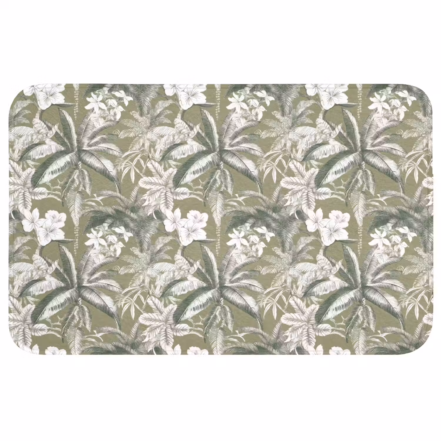 Botanisch - Bloemen - Groen WCmat middel 1009 -3d