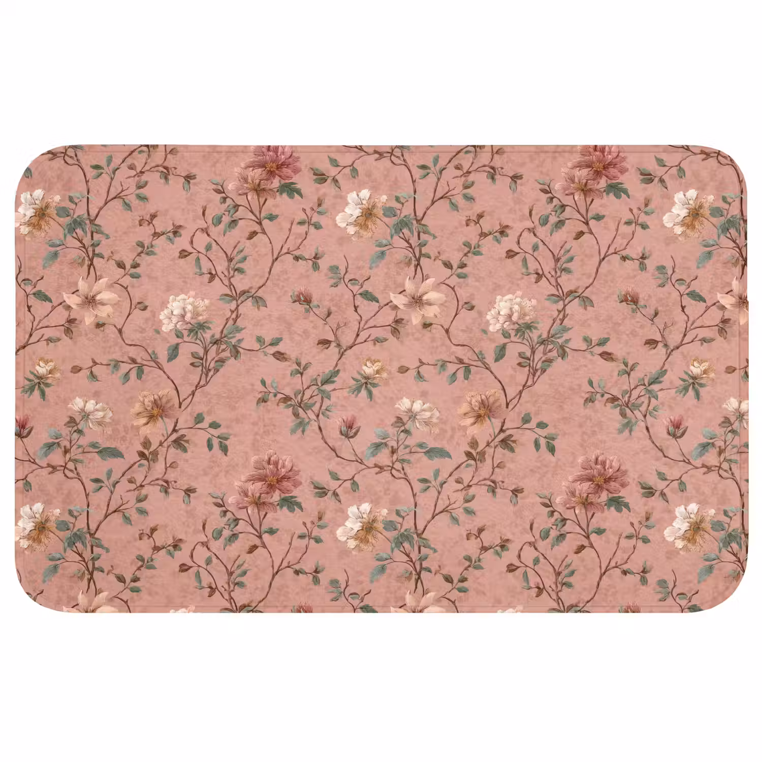Botanisch - Bloemen - Roze WCmat middel 1009 -3d
