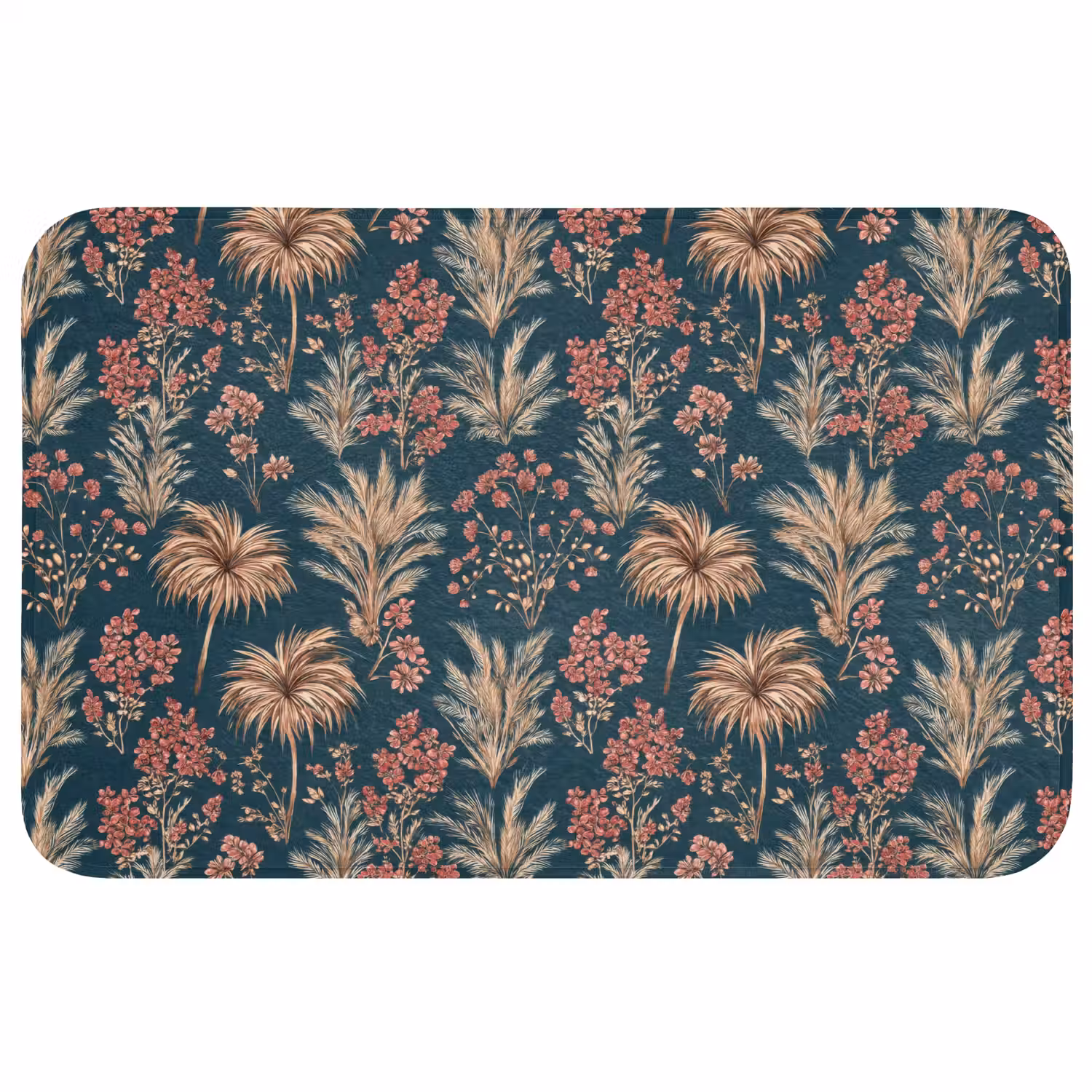 Botanisch - Patroon - Blauw WCmat middel 1009 -3d