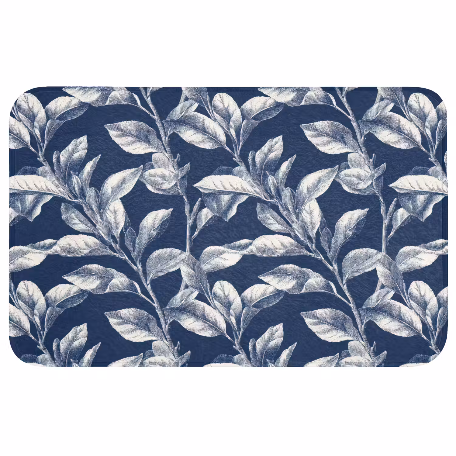 Botanisch - Patroon - Blauw WCmat middel 1009 -3d
