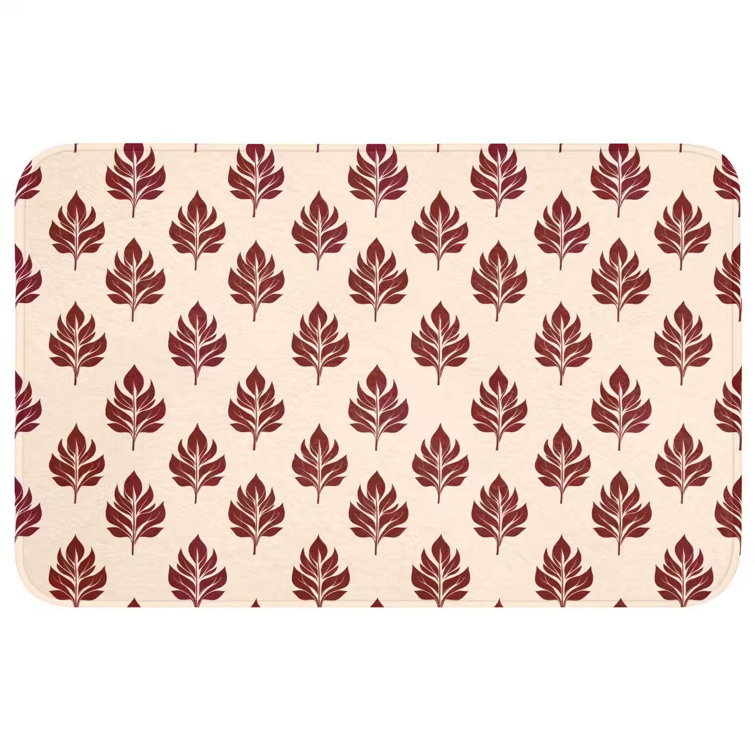 Botanisch - Patroon - Bordeaux WCmat middel 1009 -3d