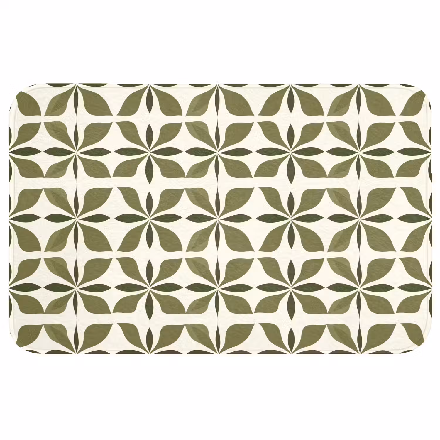 Botanisch - Retro - Groen WCmat middel 1009 -3d