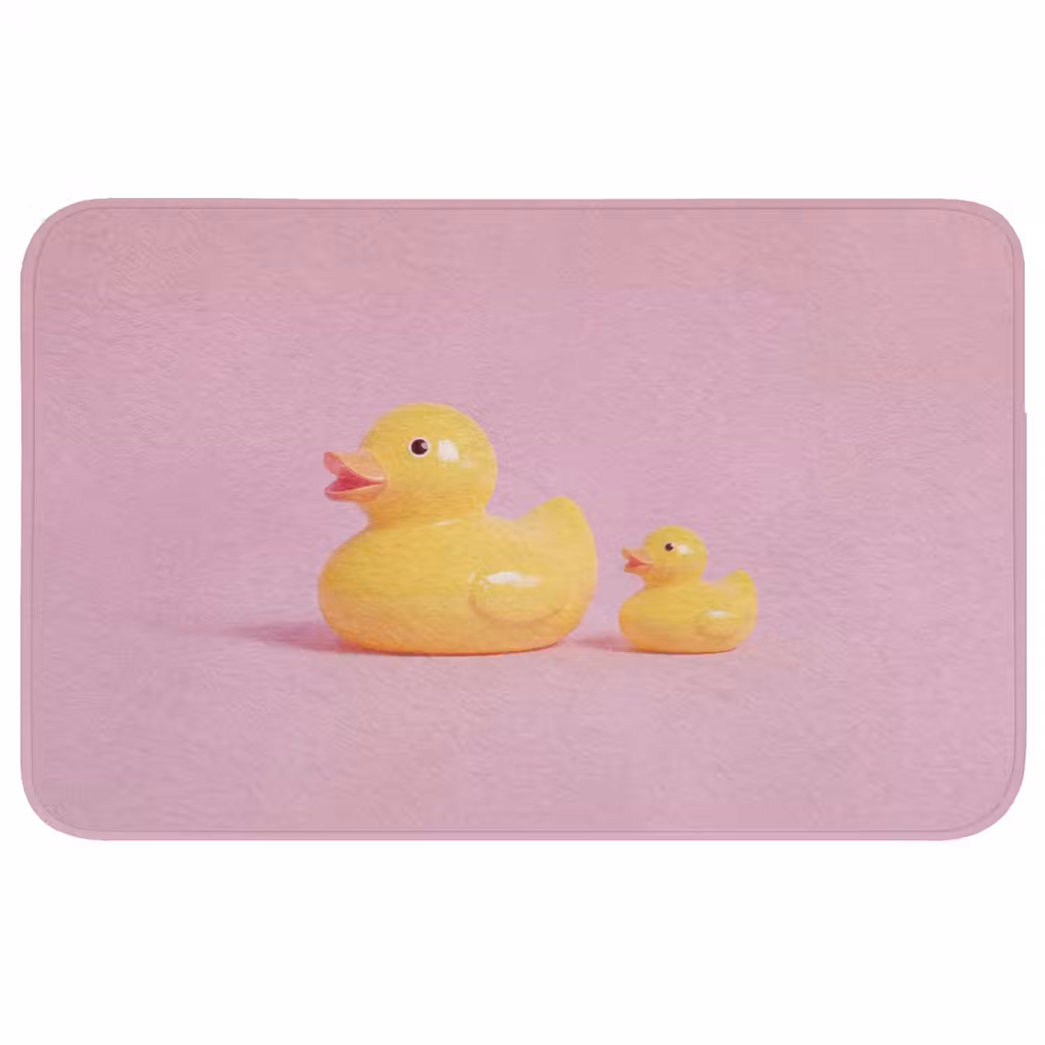 Eendjes - Vrolijk - Roze WCmat middel -3d