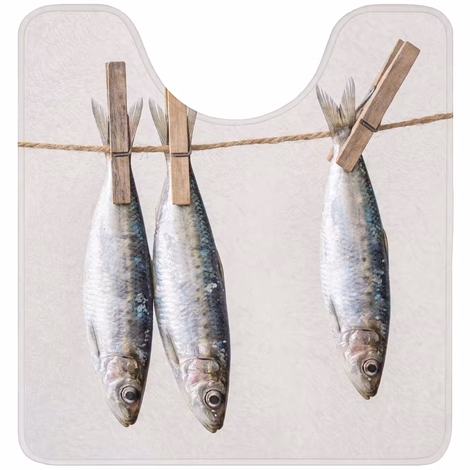 WC Vorleger - Fisch – Hängend – Essen - Vis - Hangend - Eten WCmat U-uitsnede middel