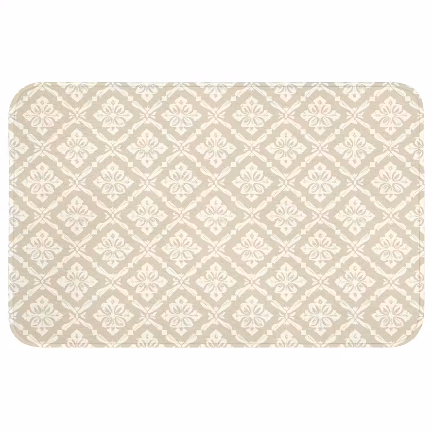 Floraal - Ornament - Beige WCmat middel 1009 -3d
