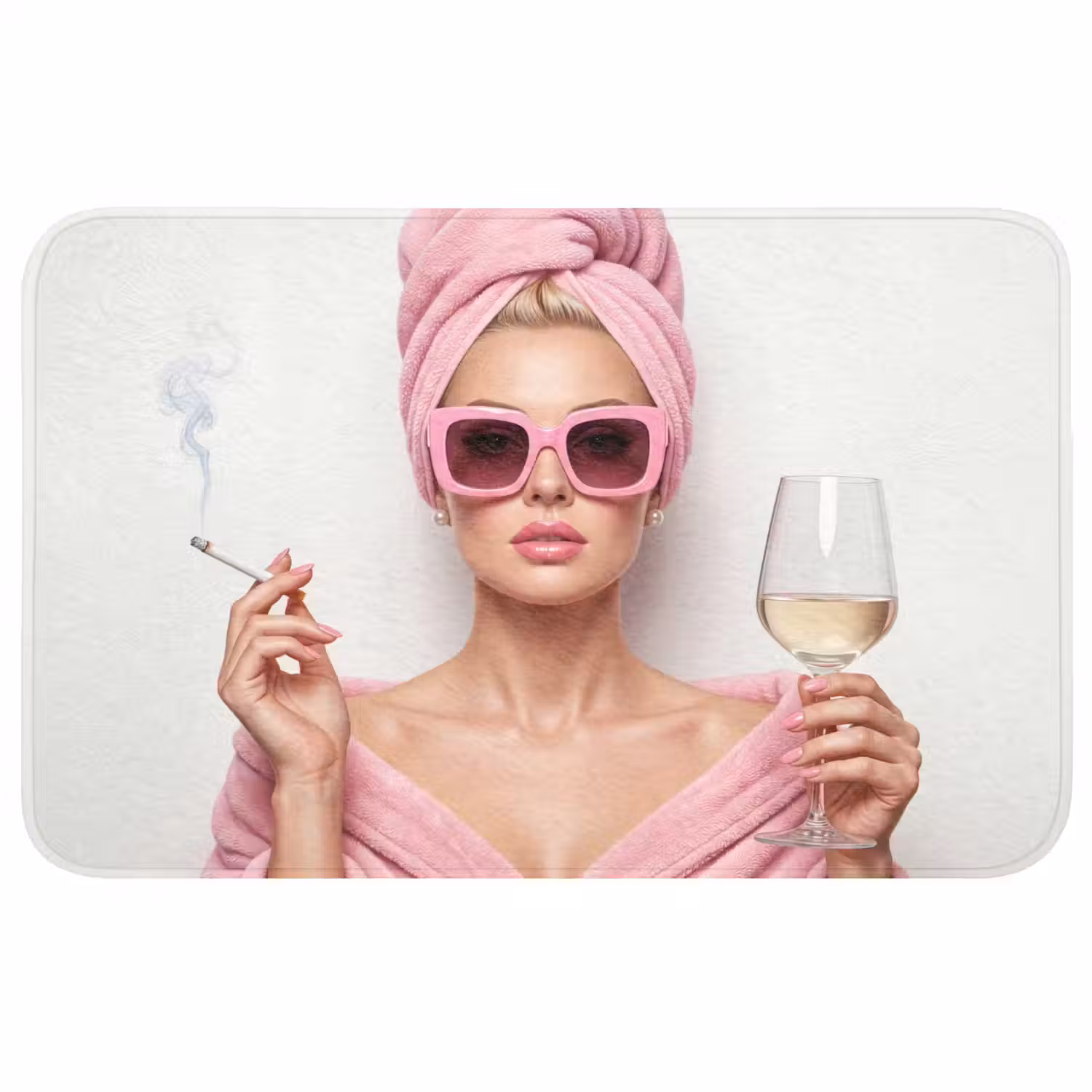Vrouw - Roze - Wijn - Zonnebril WCmat middel -3d