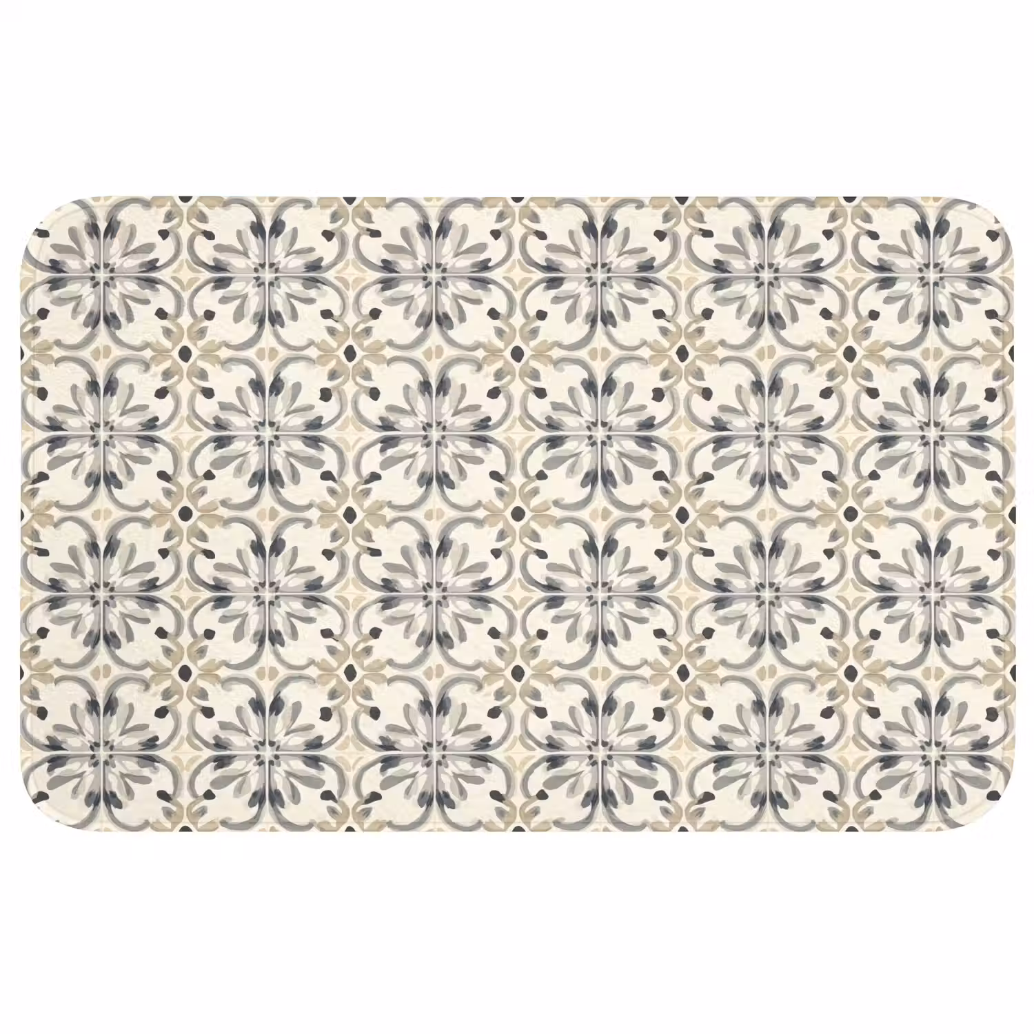 Floraal - Patroon - Kleurrijk WCmat middel 1009 -3d