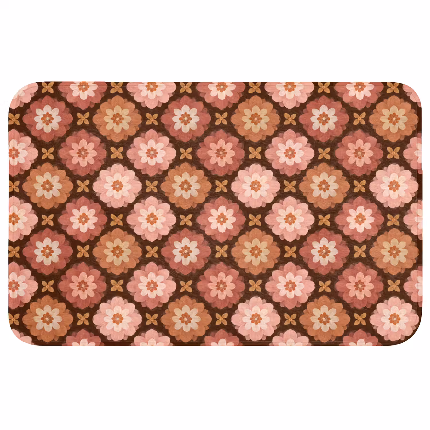 Geometrisch - Bloemen - Kleurrijk WCmat middel 1009 -3d