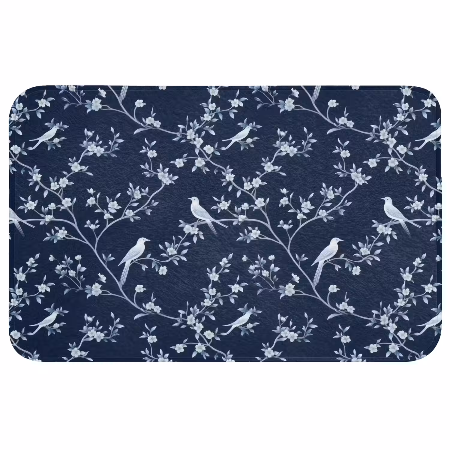 Grafisch - Bloesemtak - Blauw WCmat middel 1009 -3d