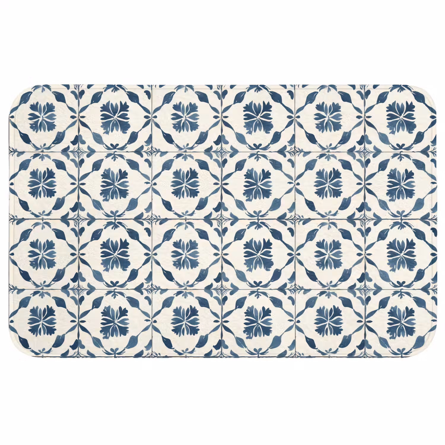 Grafisch - Tegel - Blauw WCmat middel 1009 -3d