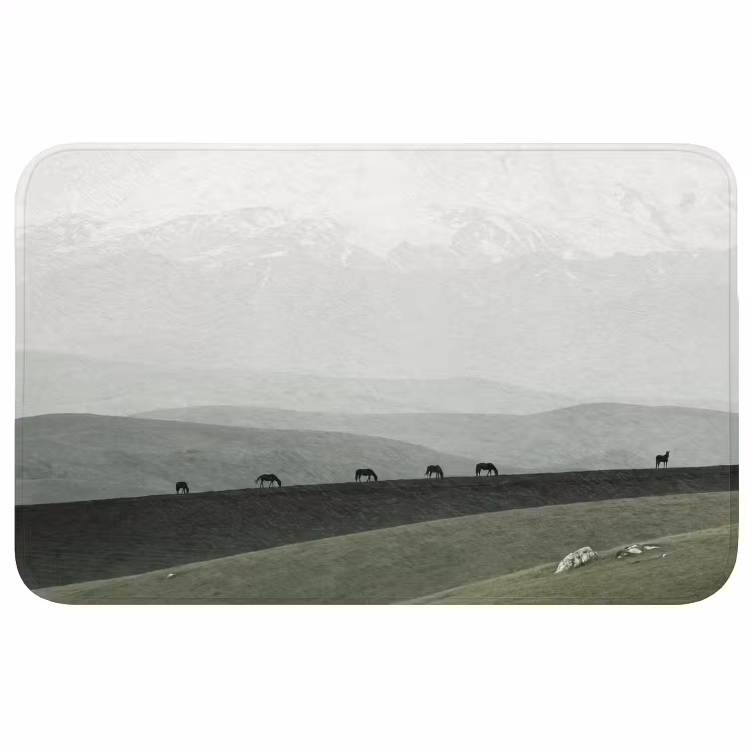 Grijs - Berg - Paarden WCmat middel -3d