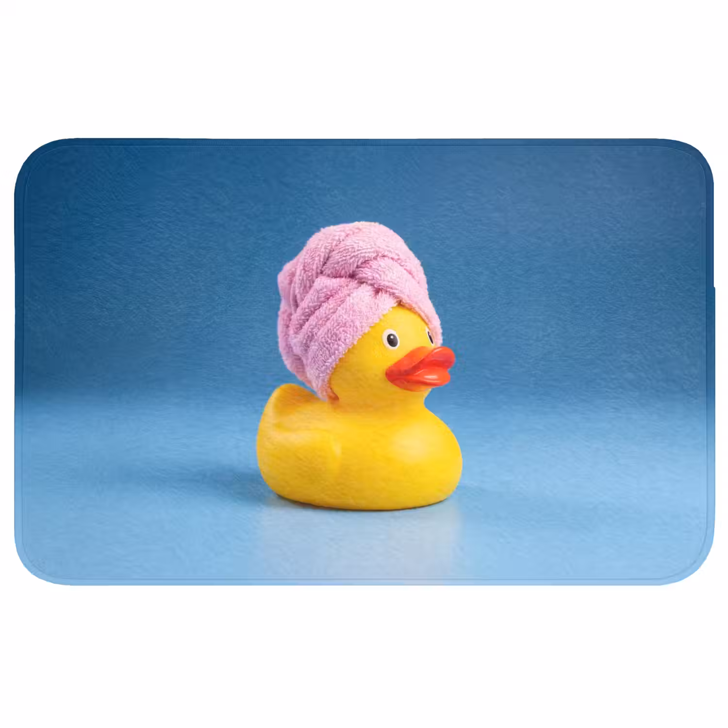 Badeend - Handdoek - Blauw WCmat middel -3d