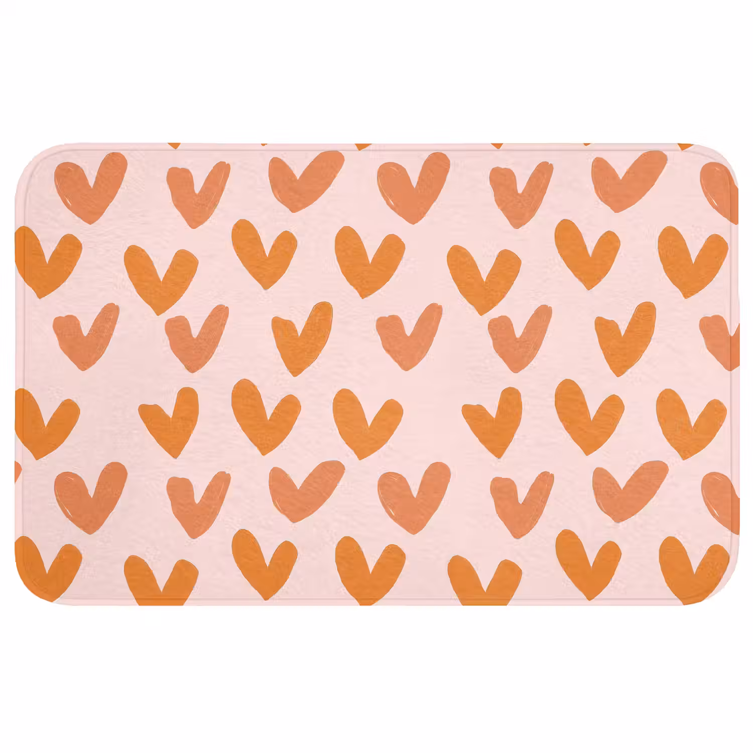 Hartjes - Getekend - Oranje WCmat middel 1009 -3d