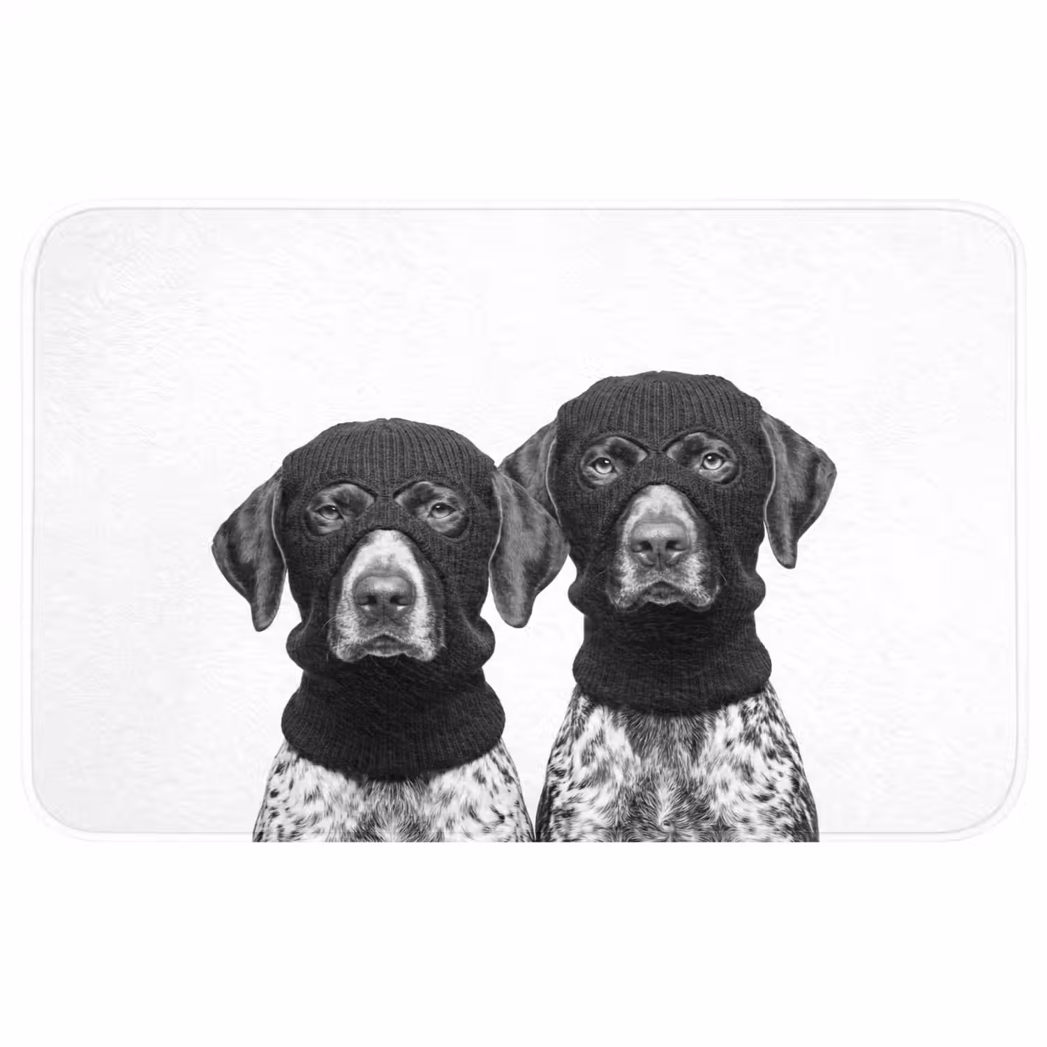 Honden - Bivakmuts - Zwart - wit WCmat middel -3d