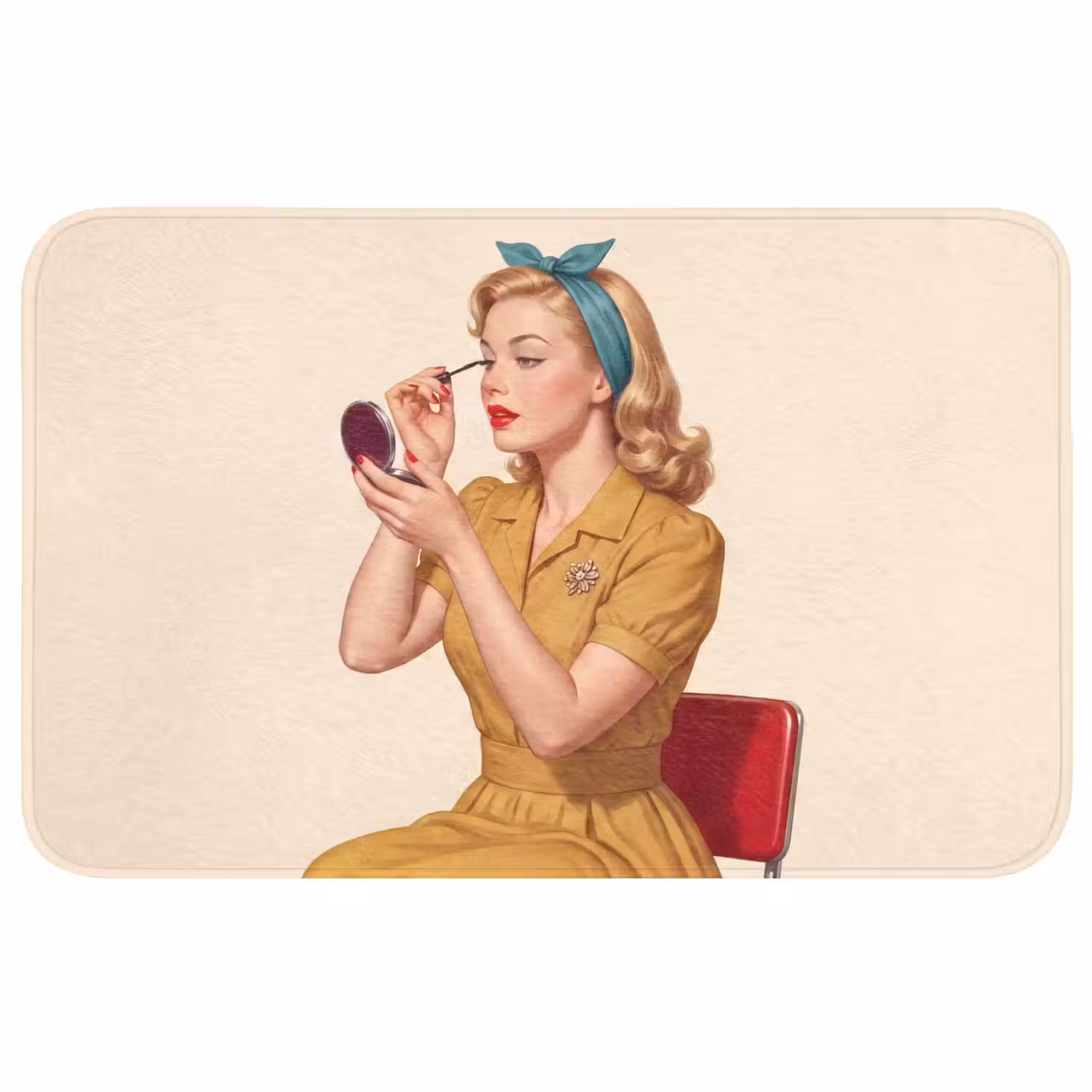 Illustratie - Mascara - Vrouw - Geel WCmat middel -3d