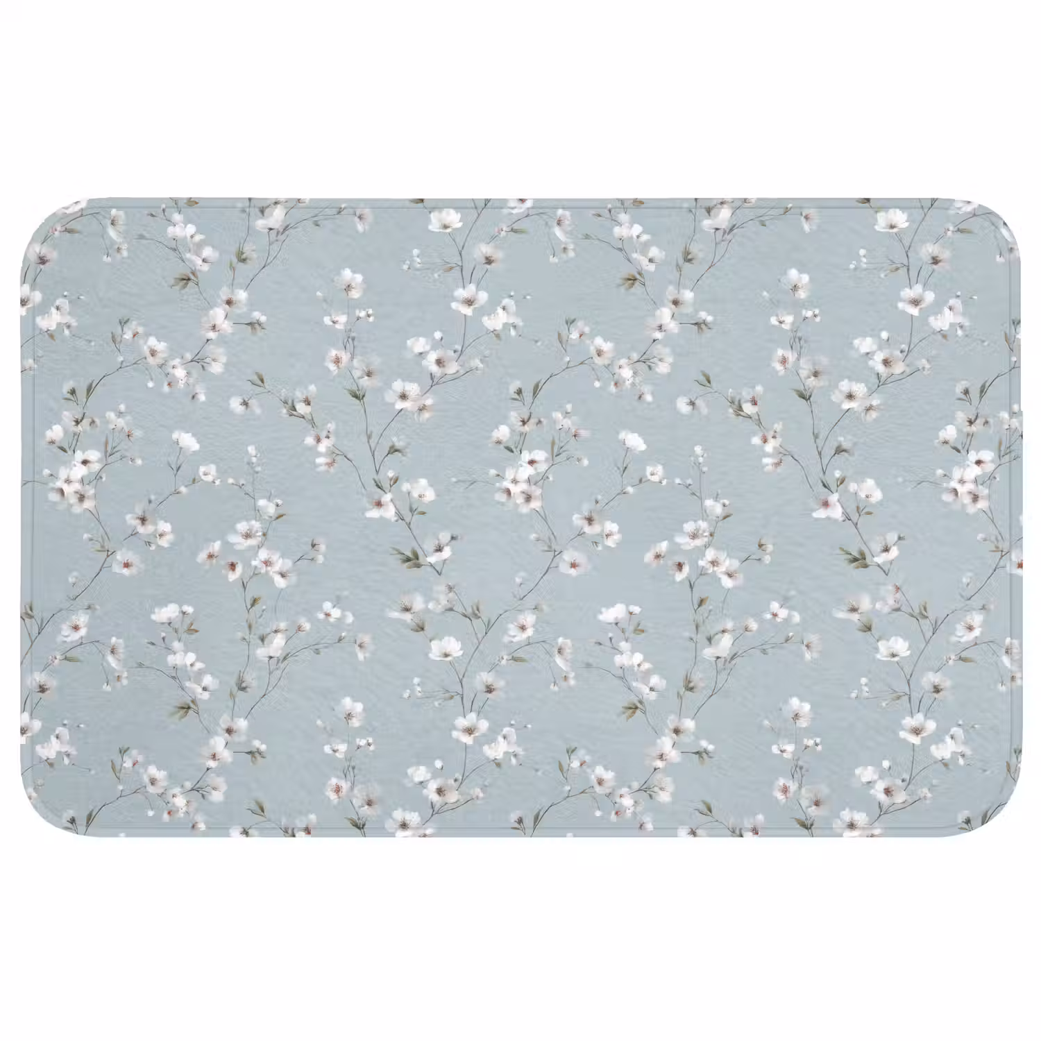 Klassiek - Bloemen - Blauw WCmat middel 1009 -3d