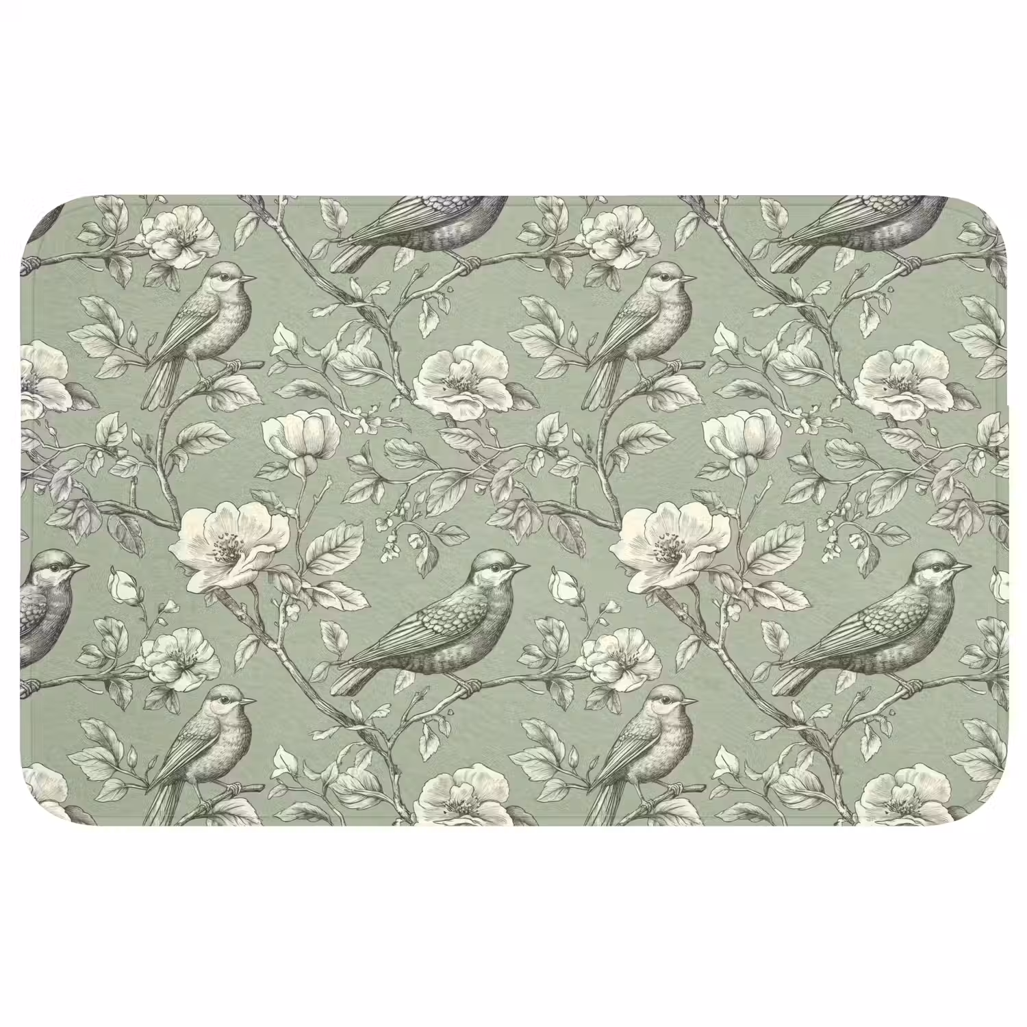 Klassiek - Botanisch - Groen WCmat middel 1009 -3d