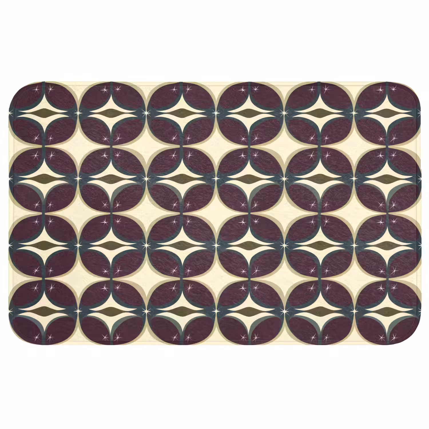 Cirkel - Retro - Kleurrijk WCmat middel 1009 -3d