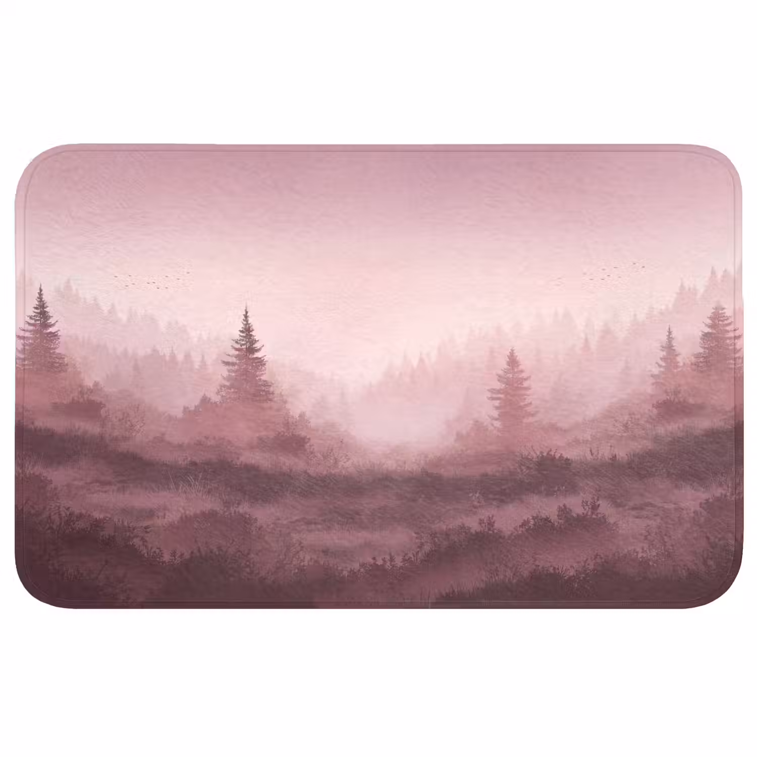 Landschap - Mistig - Roze WCmat middel -3d
