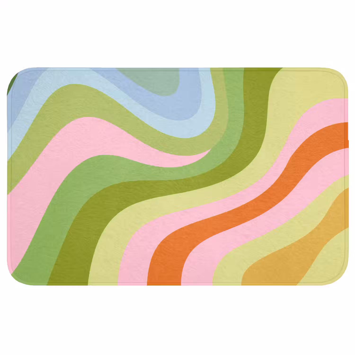 Lijnen - Pasteltinten - Golvend WCmat middel -3d