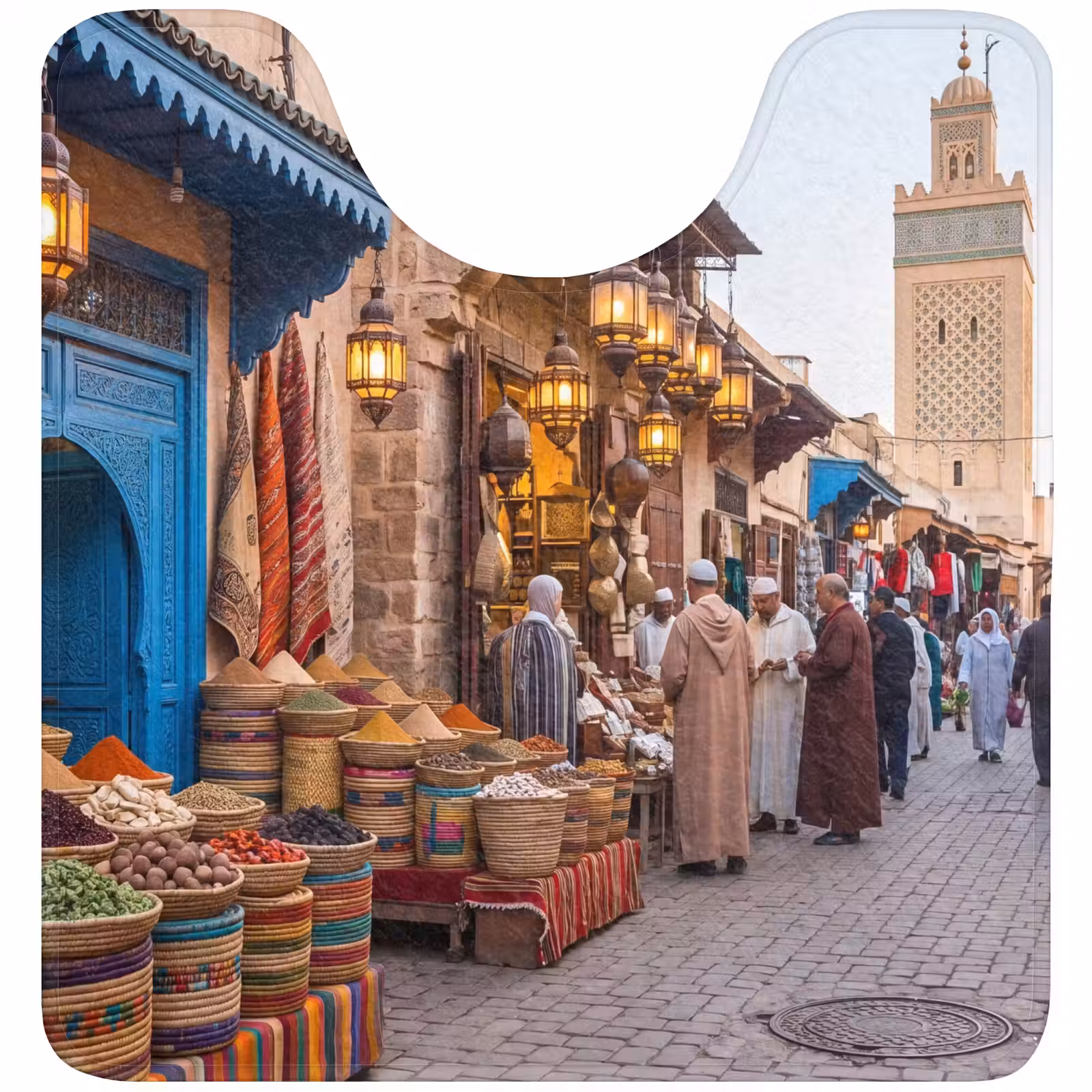 WC Vorleger - Markt – Orientalisch – Farbenfroh - Markt - Oosters - Kleurrijk WCmat U-uitsnede middel