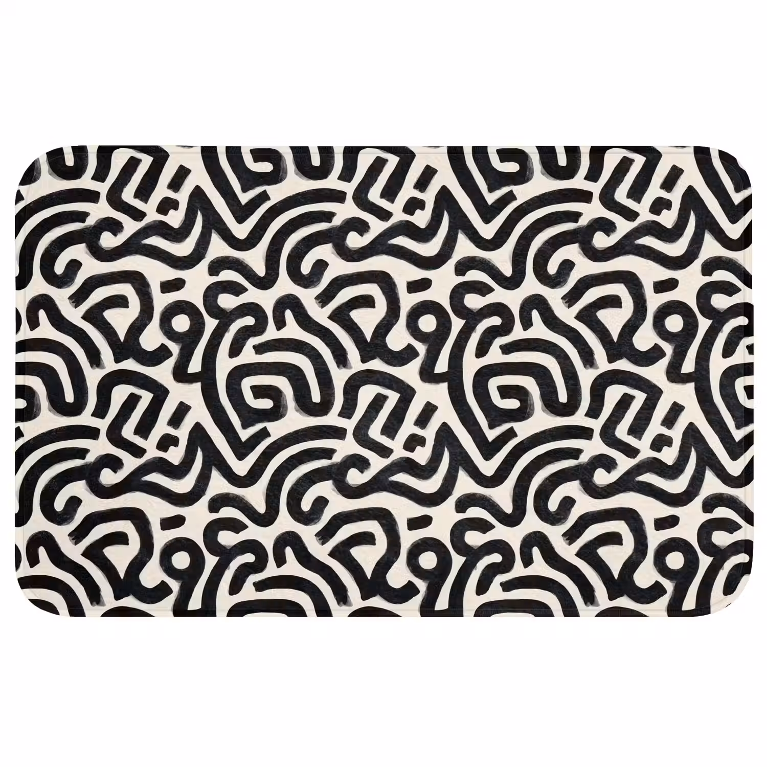 Modern - Abstract - Zwart WCmat middel 1009 -3d