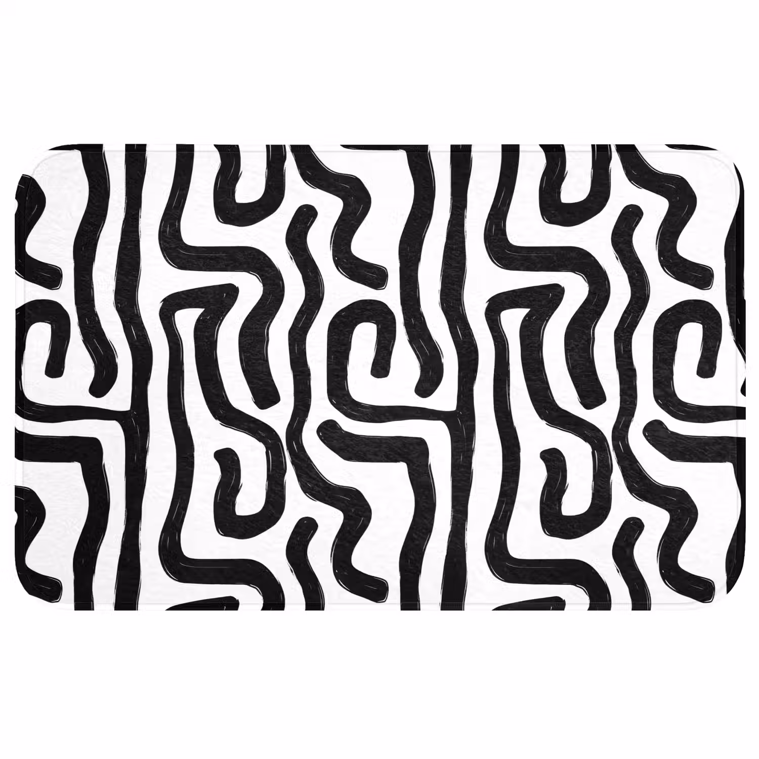 Modern - Lijnen - Zwart WCmat middel 1009 -3d