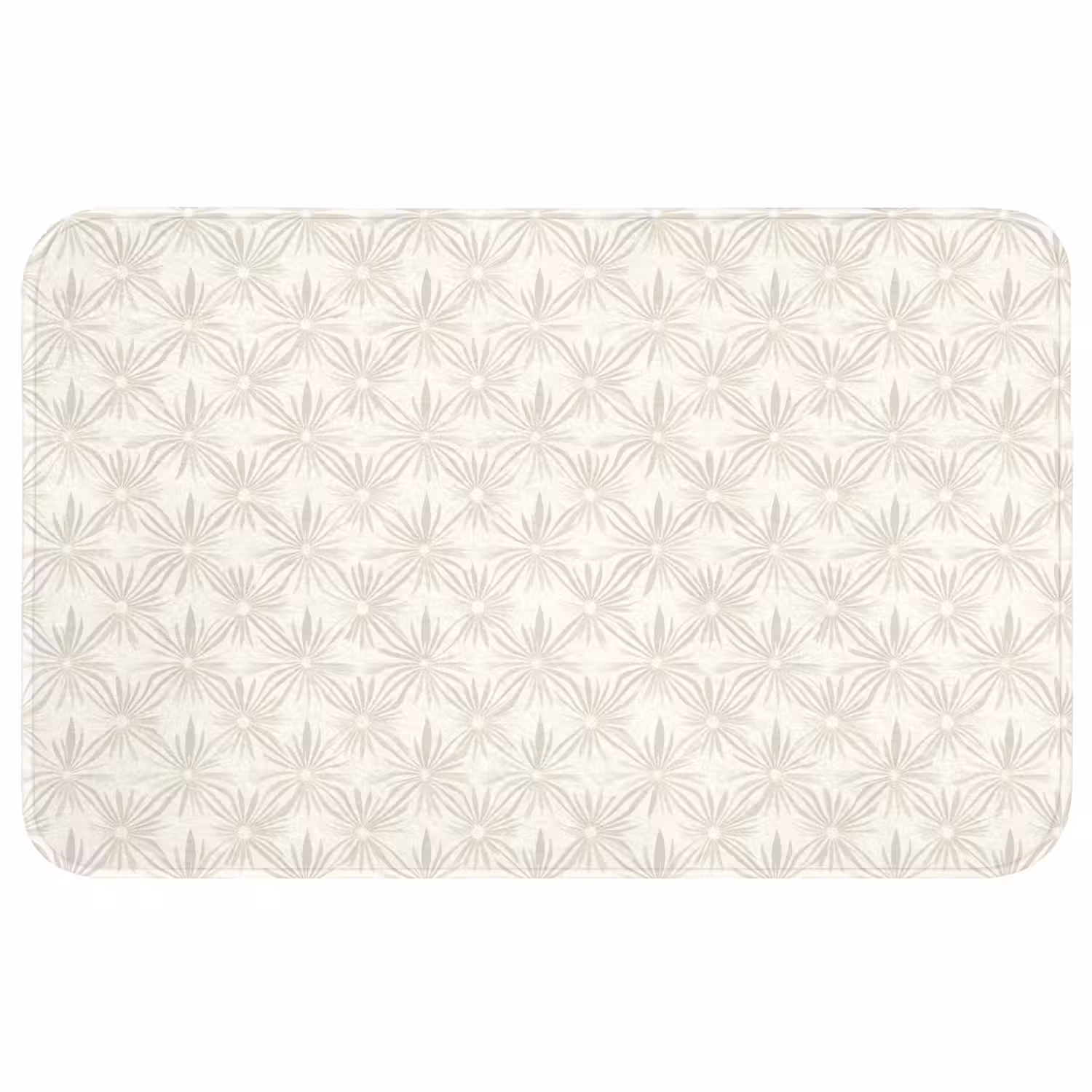 Patroon - Bloemen - Beige WCmat middel 1009 -3d