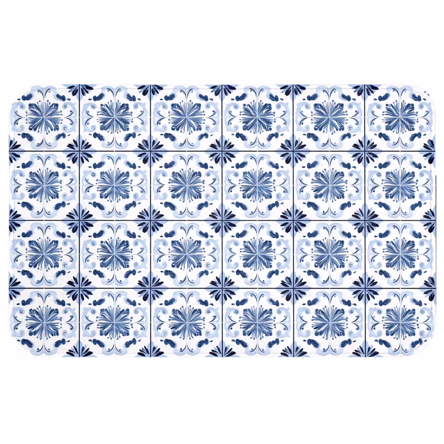 Patroon - Tegel - Blauw WCmat middel 1009 -3d
