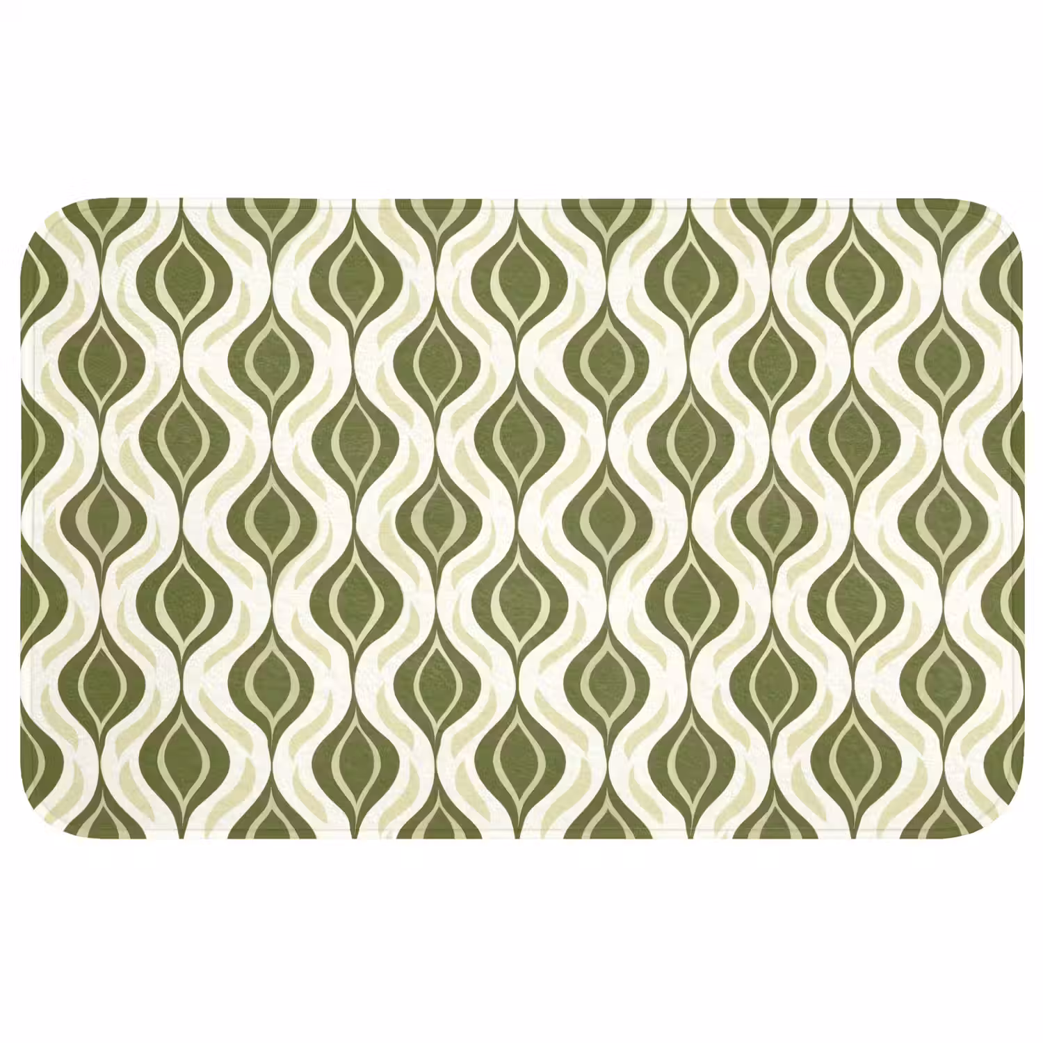 Patroon - Retro - Groen WCmat middel 1009 -3d
