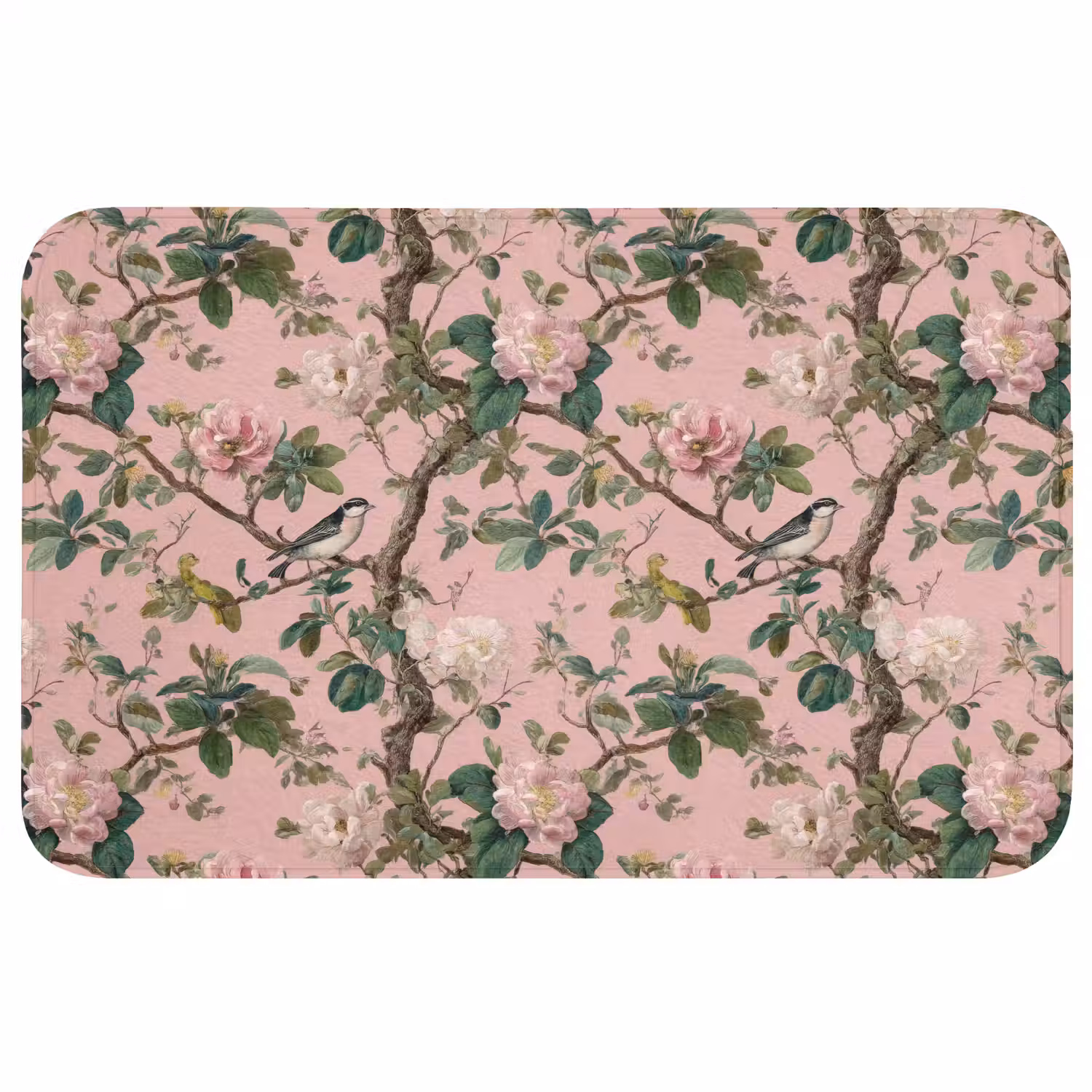 Pioenrozen - Botanisch - Vogel WCmat middel 1009 -3d