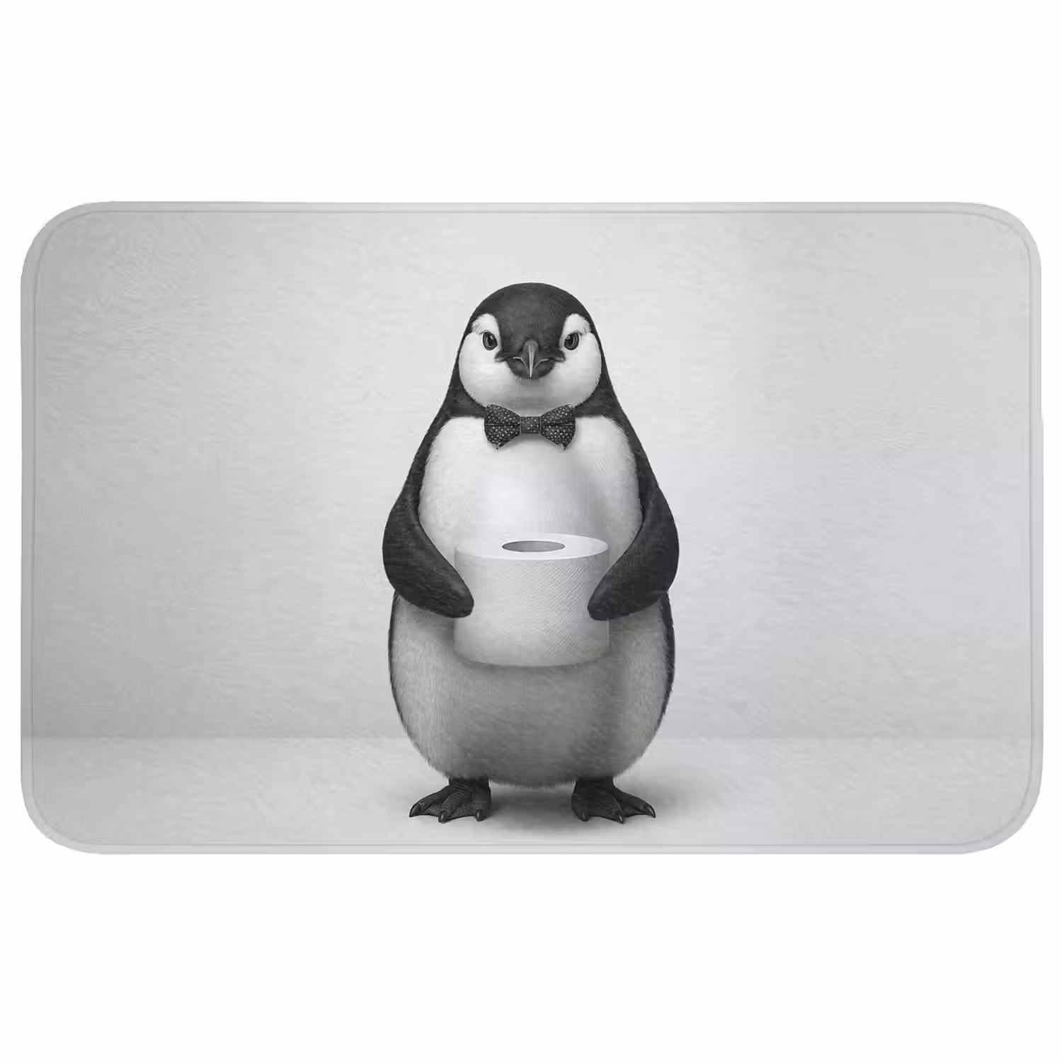 Pinguïn - WC rol - Wit WCmat middel -3d