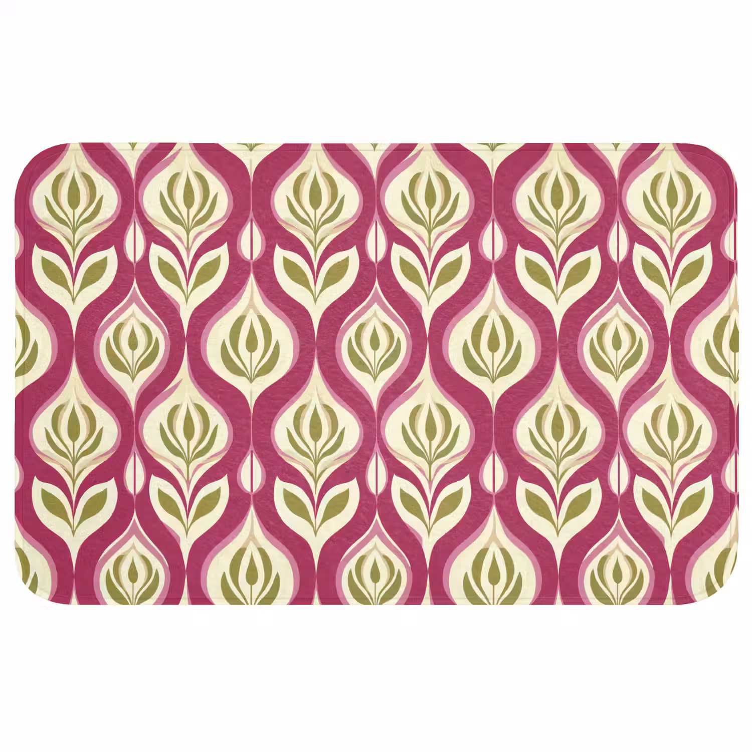 Retro - Floraal - Paars WCmat middel 1009 -3d