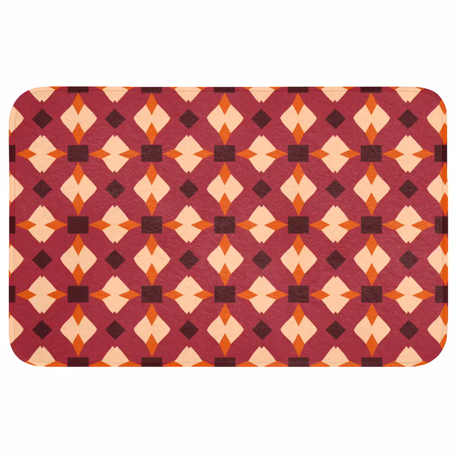Retro - Patroon - Kleurrijk WCmat middel 1009 -3d