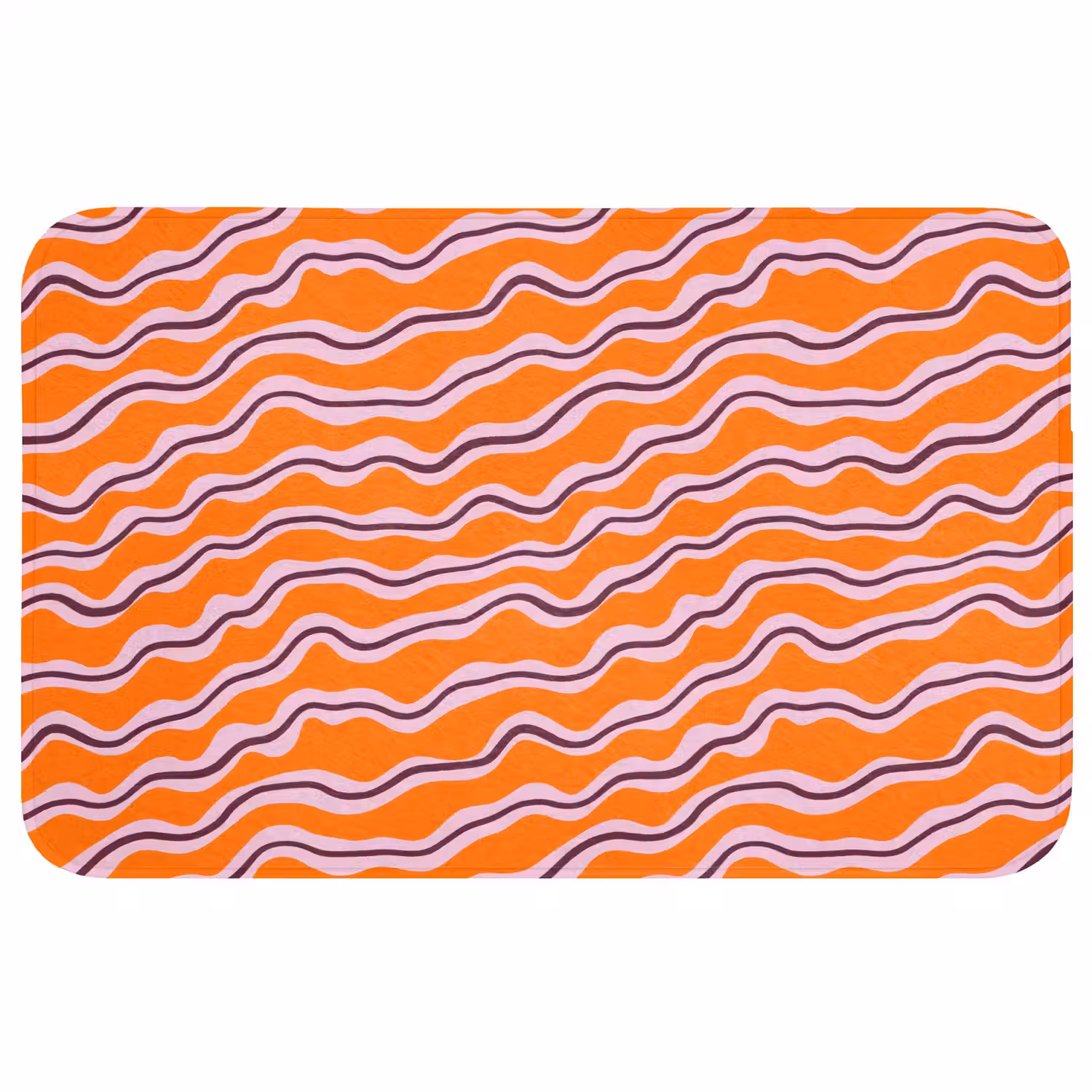 Retro - Golvend - Oranje WCmat middel 1009 -3d