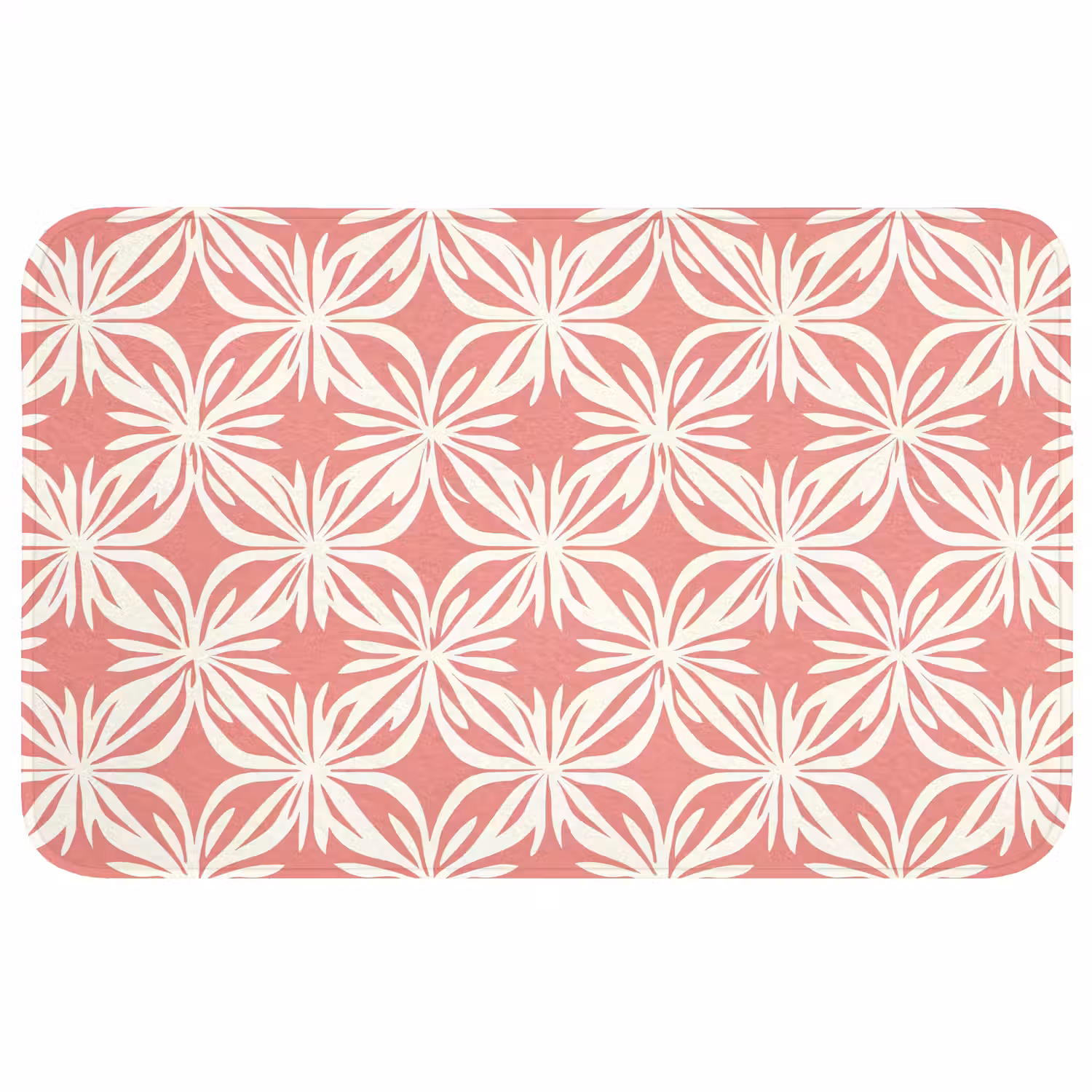 Roze - Bloemenmotief - Wit - Modern WCmat middel 1009 -3d
