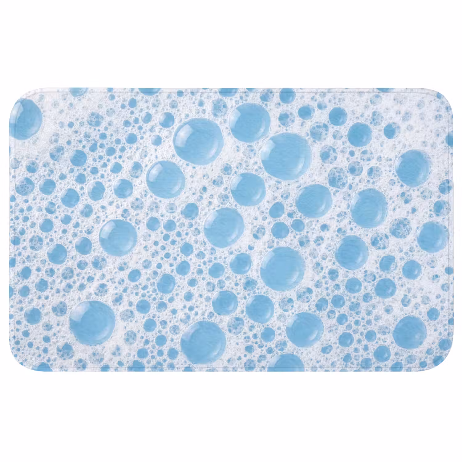 Schuim - Bubbels - Blauw WCmat middel -3d