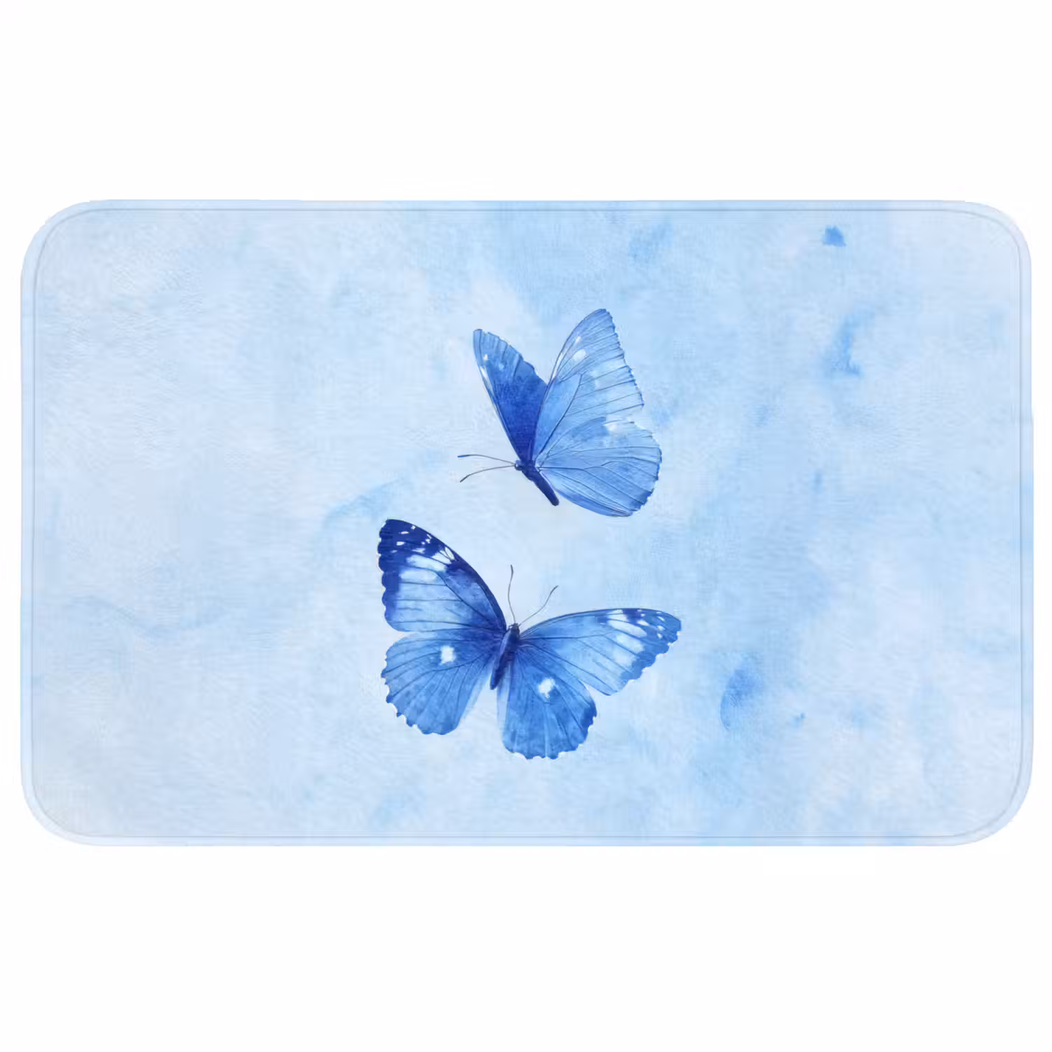 Vlinders - Sierlijk - Blauw WCmat middel -3d