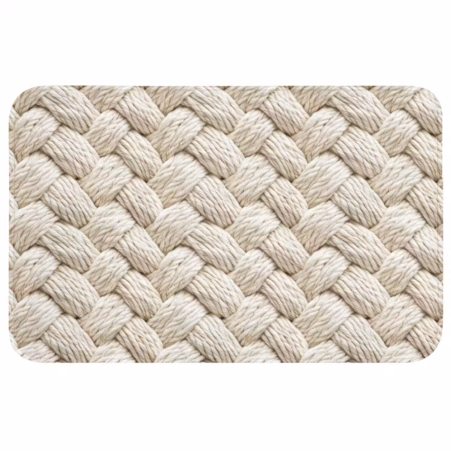 Touw - Gebreid - Beige WCmat middel 1009 -3d