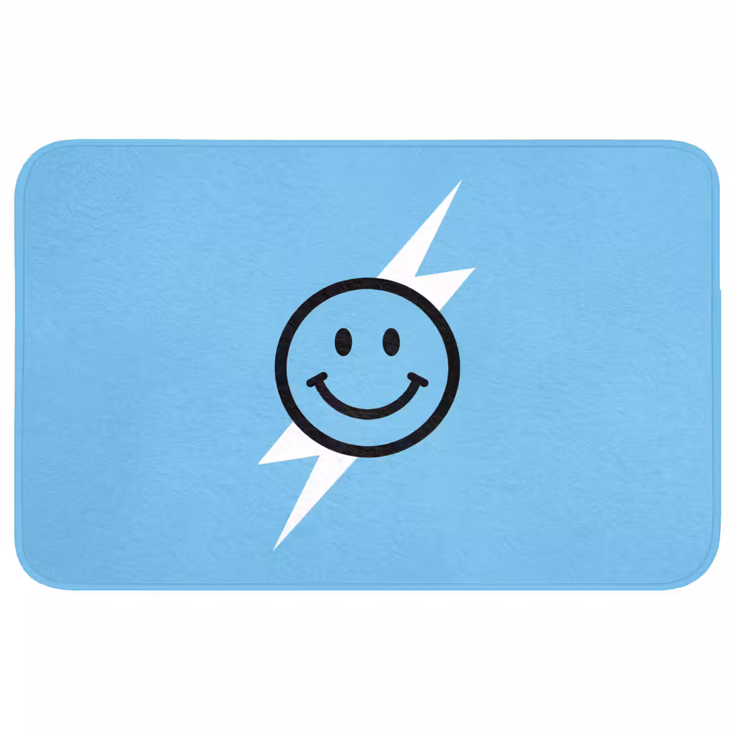 Smiley - Blauw - Bliksem WCmat middel -3d