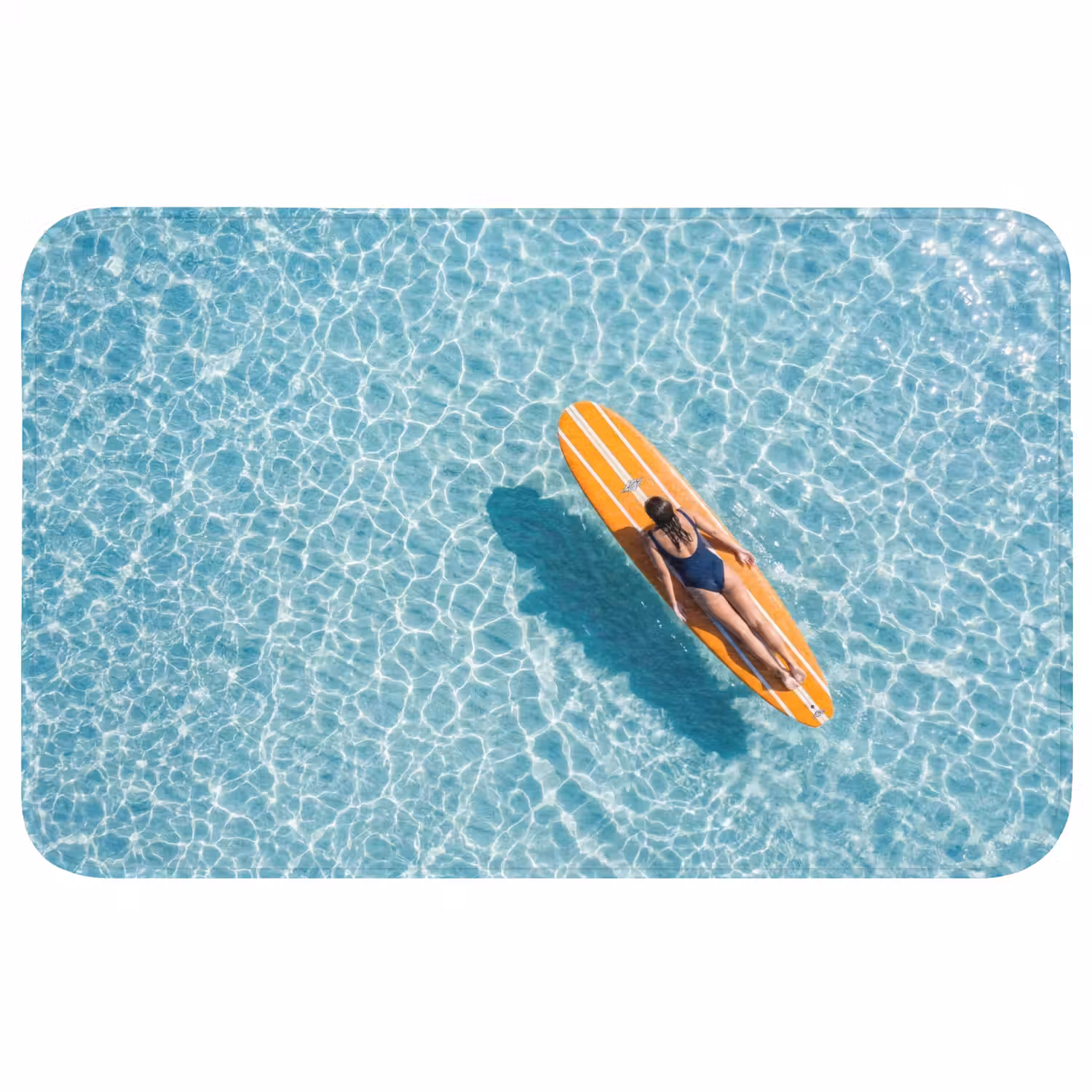 Surfboard - Water - Badpak - Oranje WCmat middel -3d
