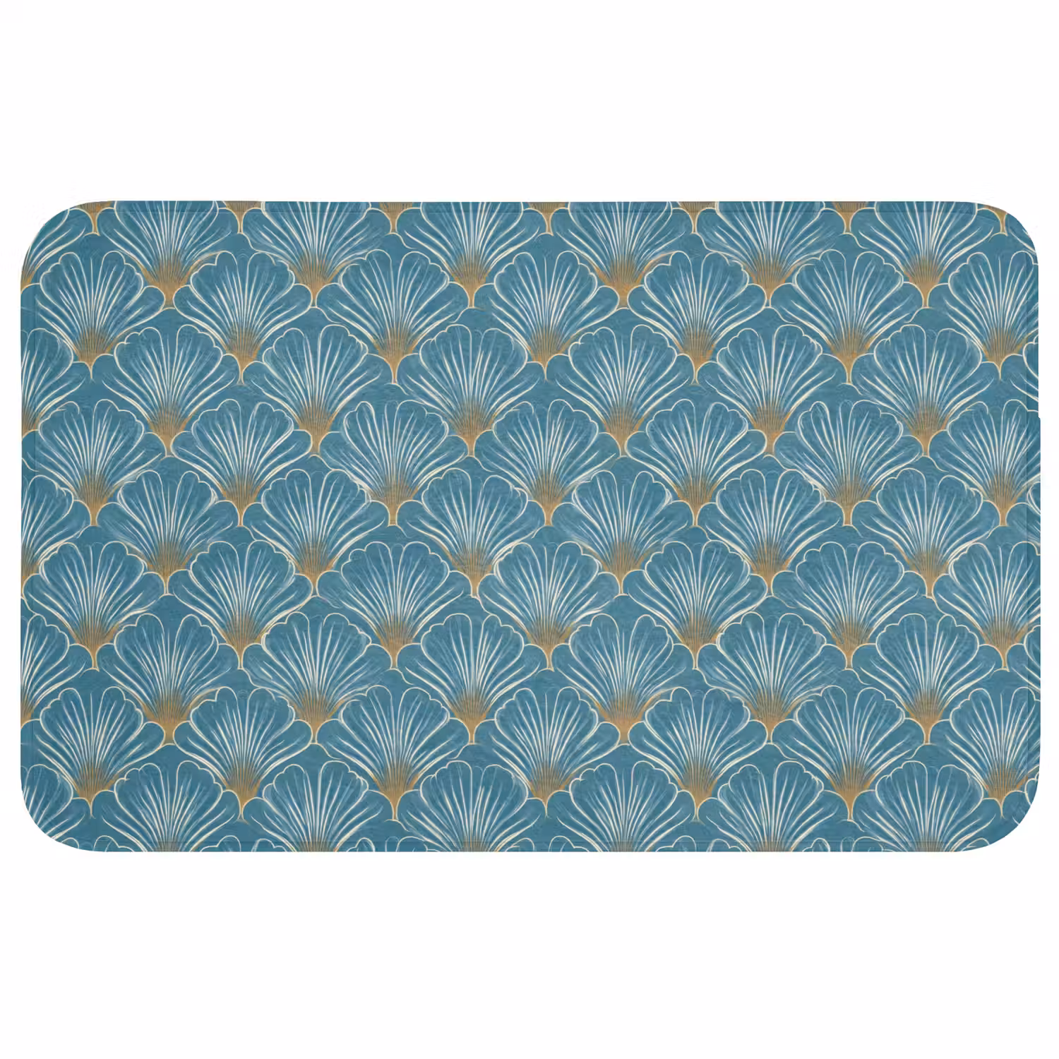 Symmetrisch - Patroon - Blauw WCmat middel 1009 -3d