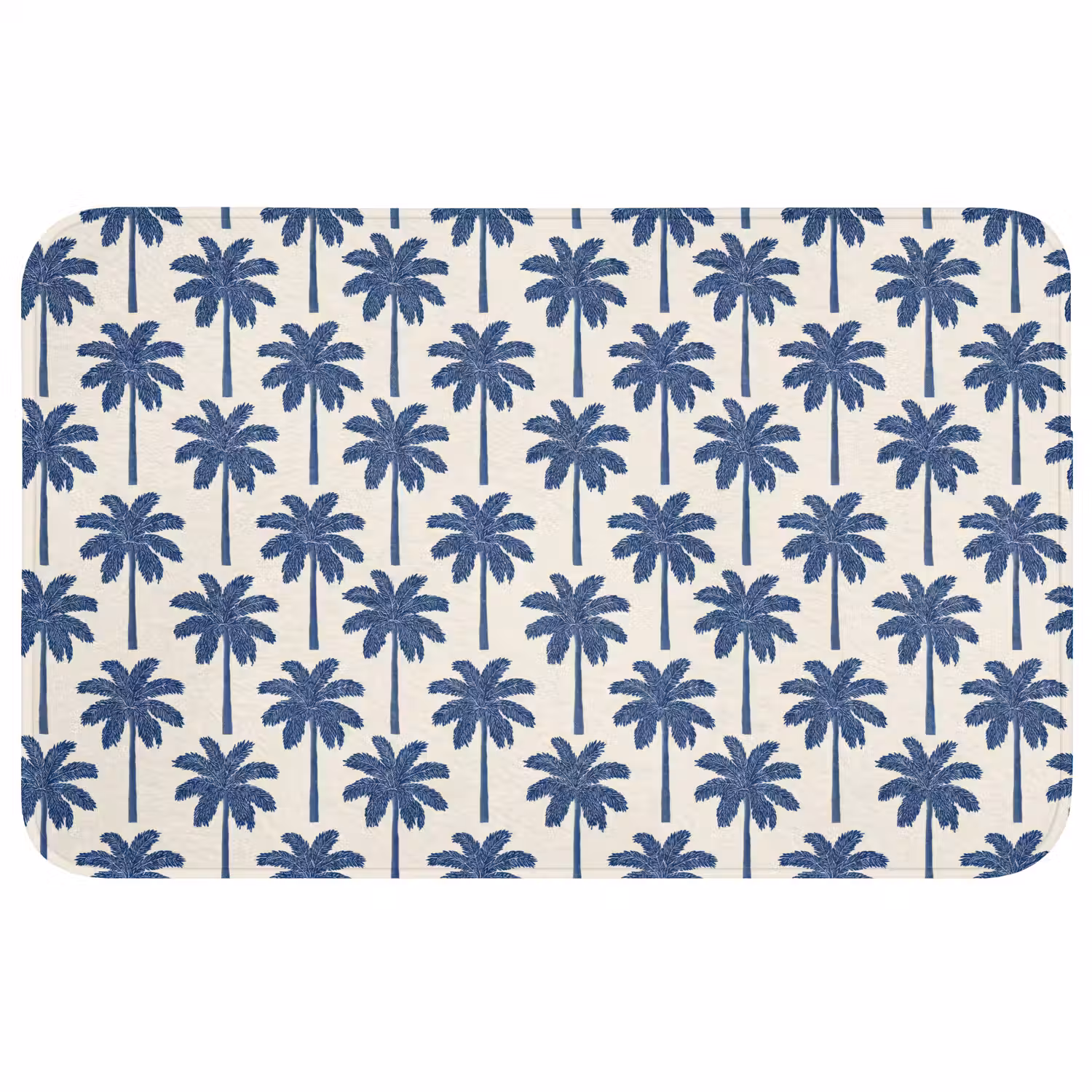 Symmetrisch - Palm - Blauw WCmat middel 1009 -3d