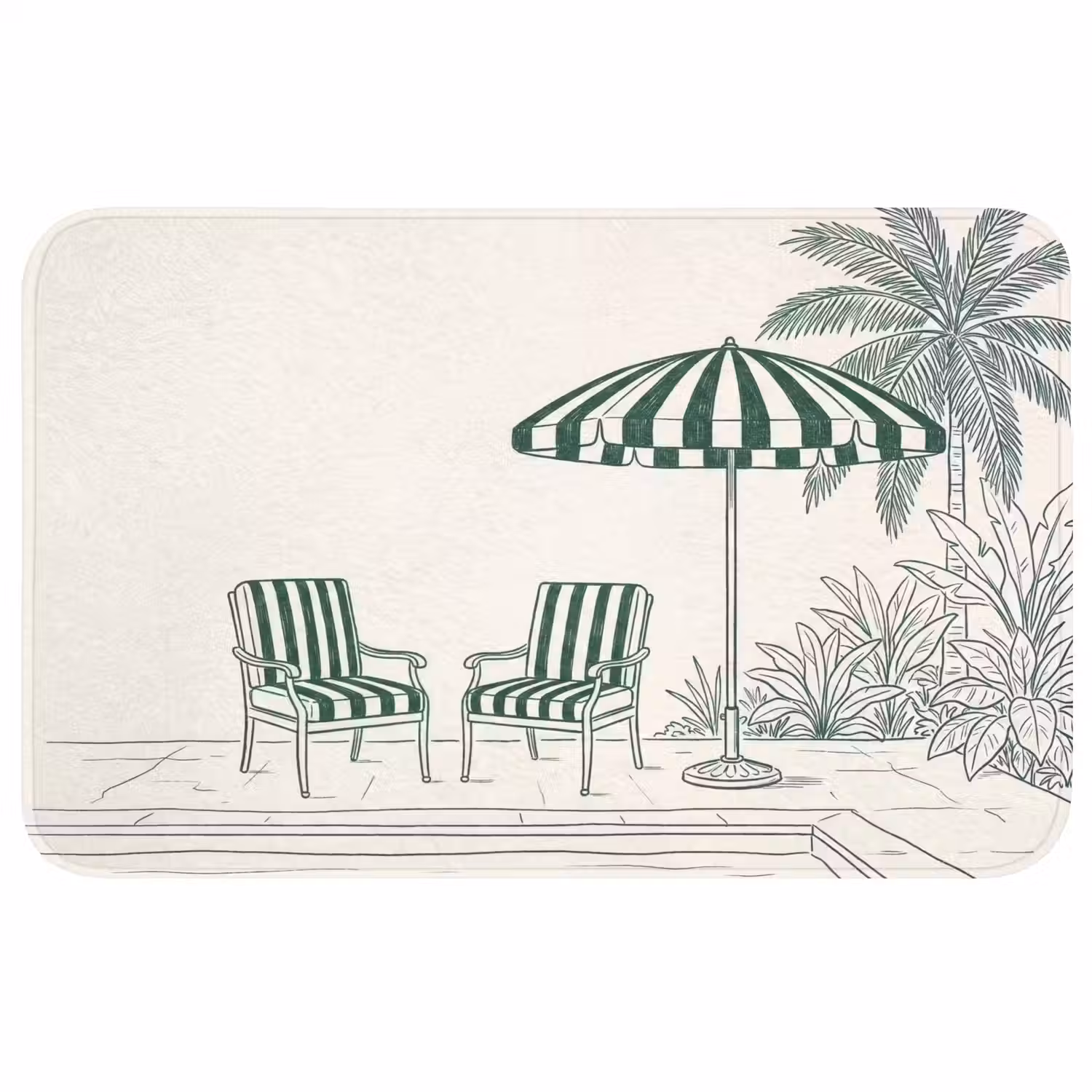 Terras - Illustratie - Groen WCmat middel -3d
